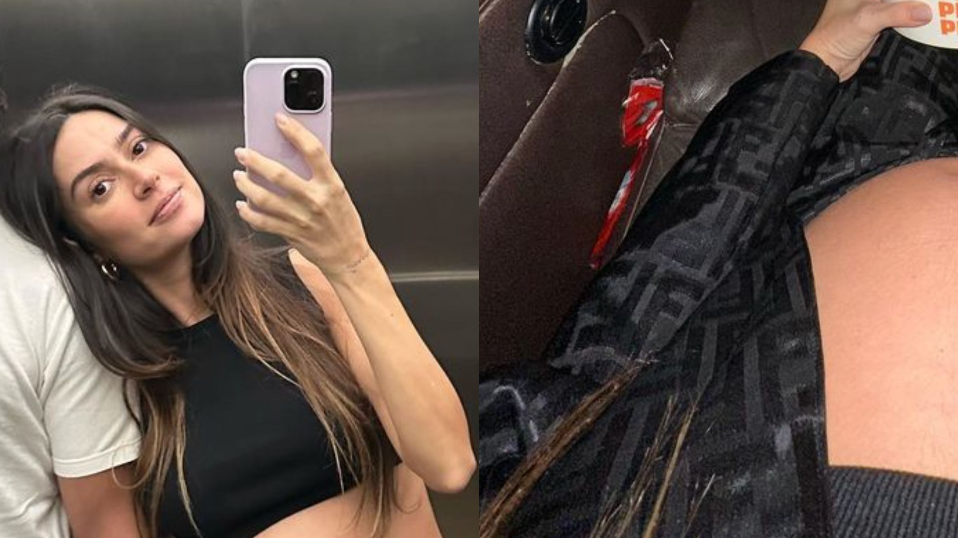 Grávida de 8 meses, Thaila Ayala exibe o barrigão gigante da segunda gestação