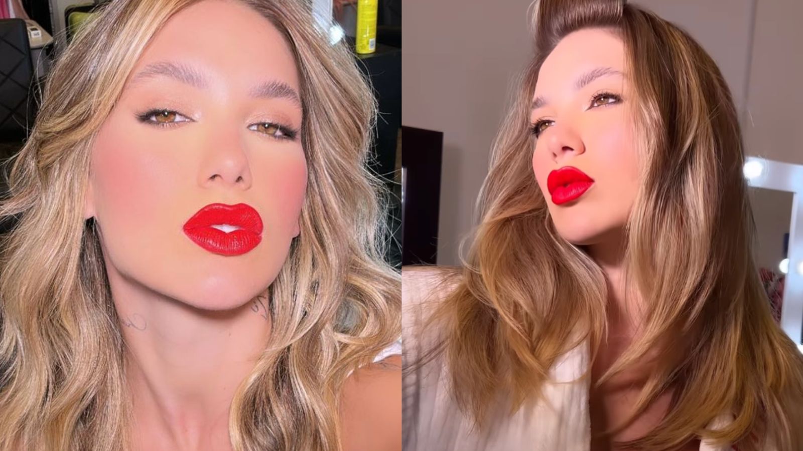 De batom vermelho, Virginia Fonseca dispensa sutiã e sensualiza com decote