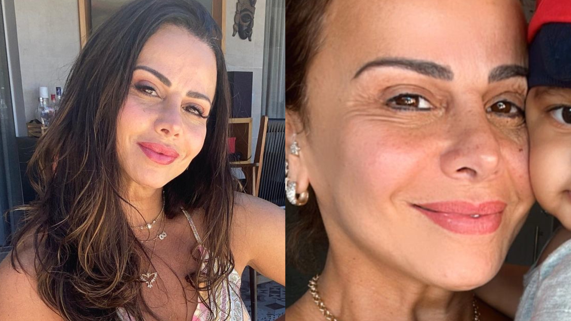 Viviane Araujo encanta ao posar coladinha com o filho: ”A carinha do papai”