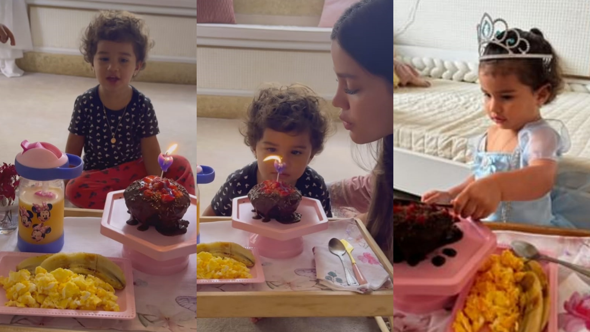 Filha de Biah Rodrigues ganha café da manhã especial no dia do aniversário