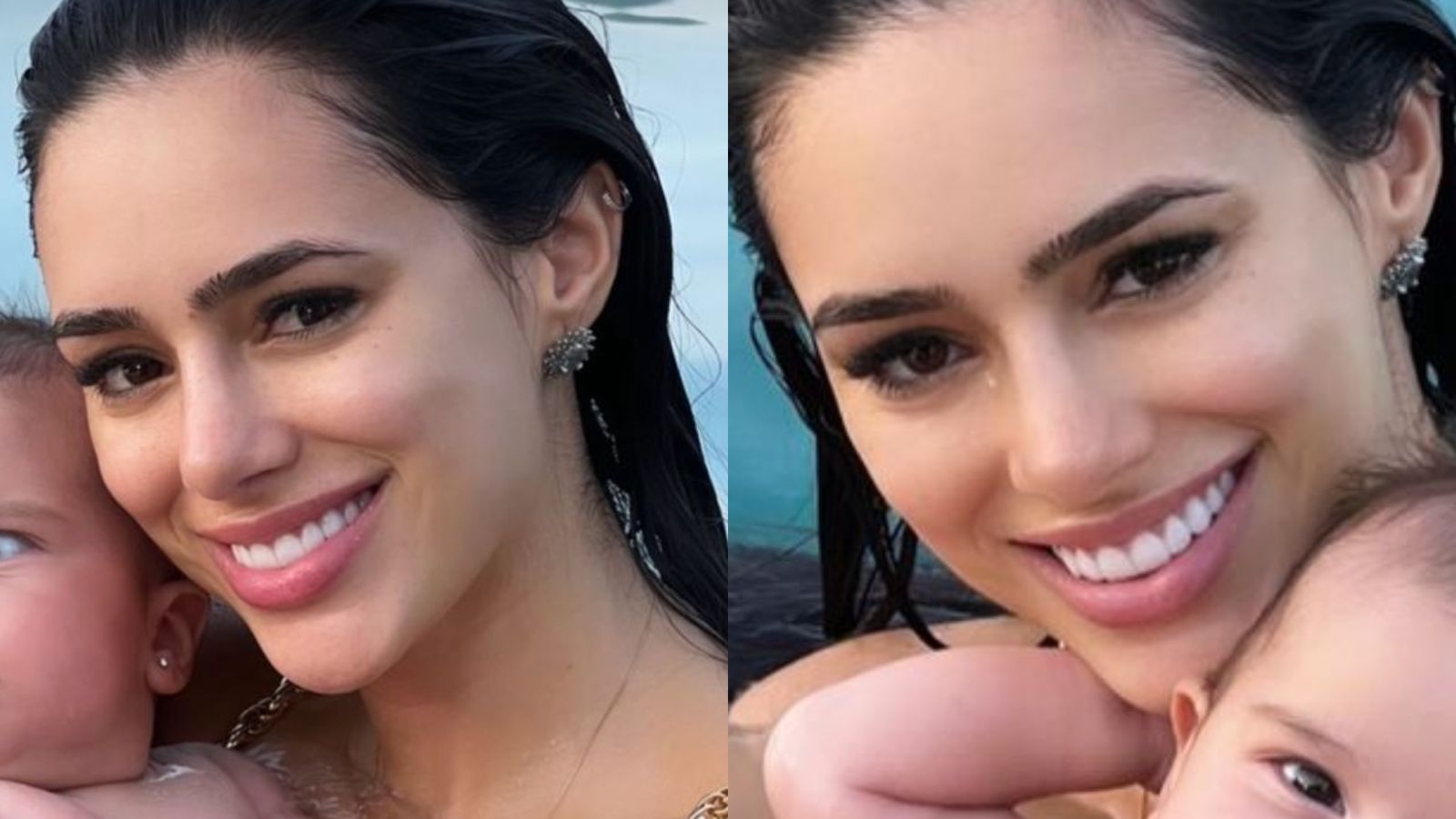 Bruna Biancardi encanta ao curtir o dia na piscina com a afilhada, Marina