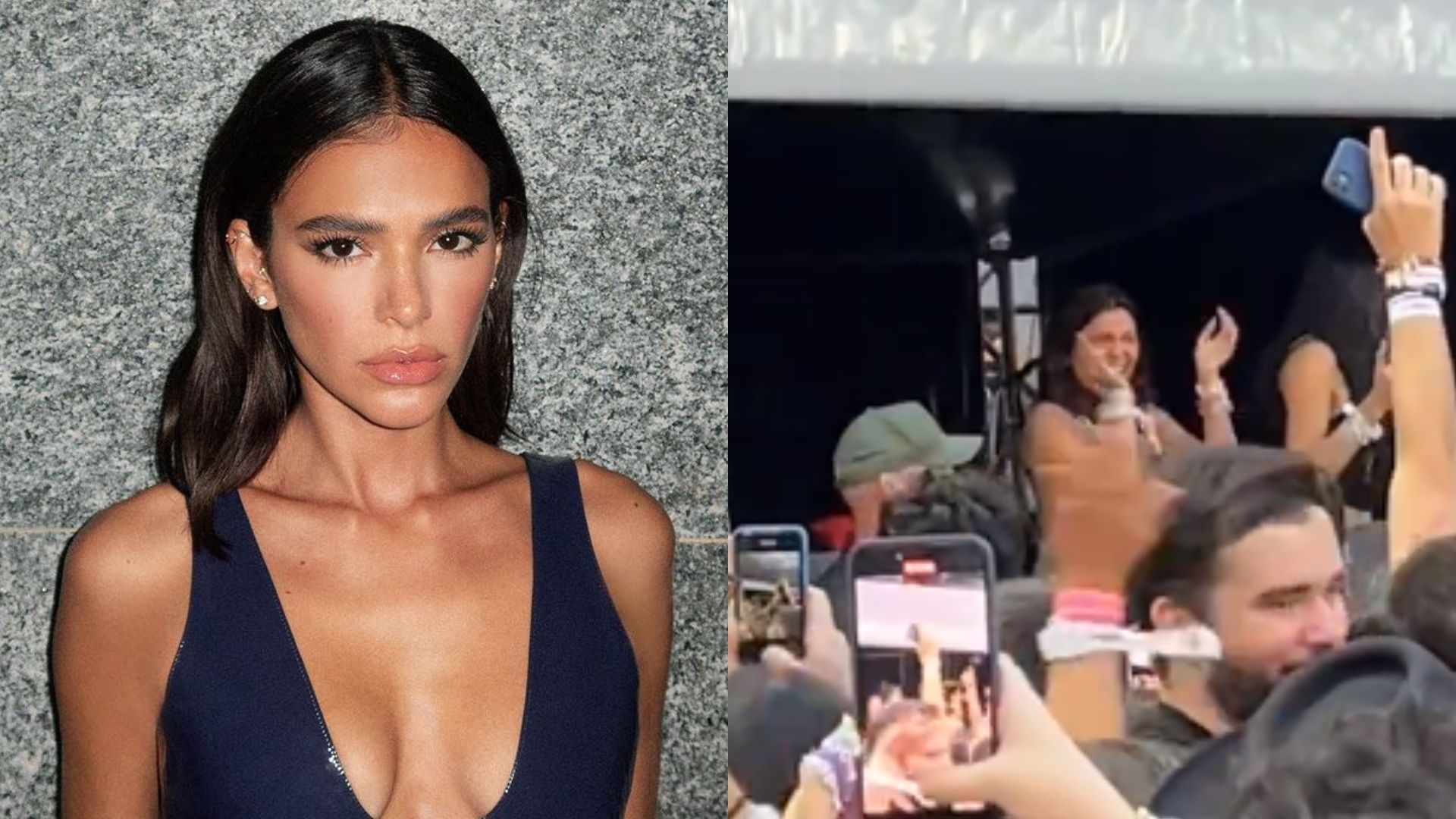 Bruna Marquezine é recebida aos gritos por fãs no show de Taylor Swift