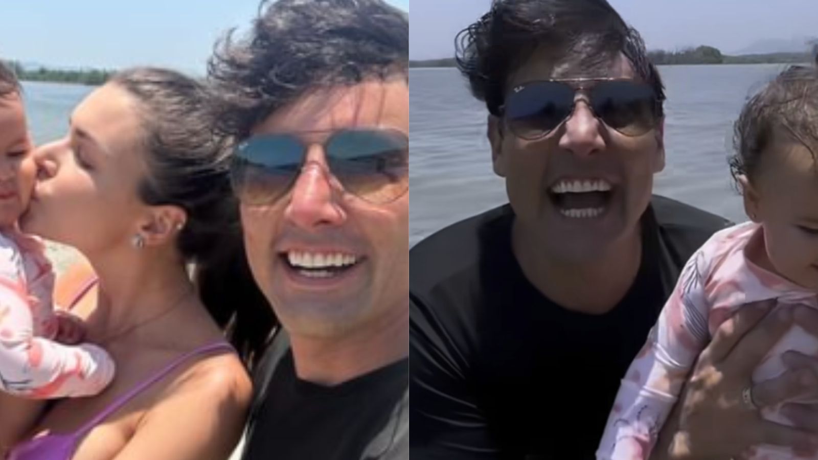 Bruno De Luca divide registros raros ao lado da noiva e da filha: ‘Alegria’