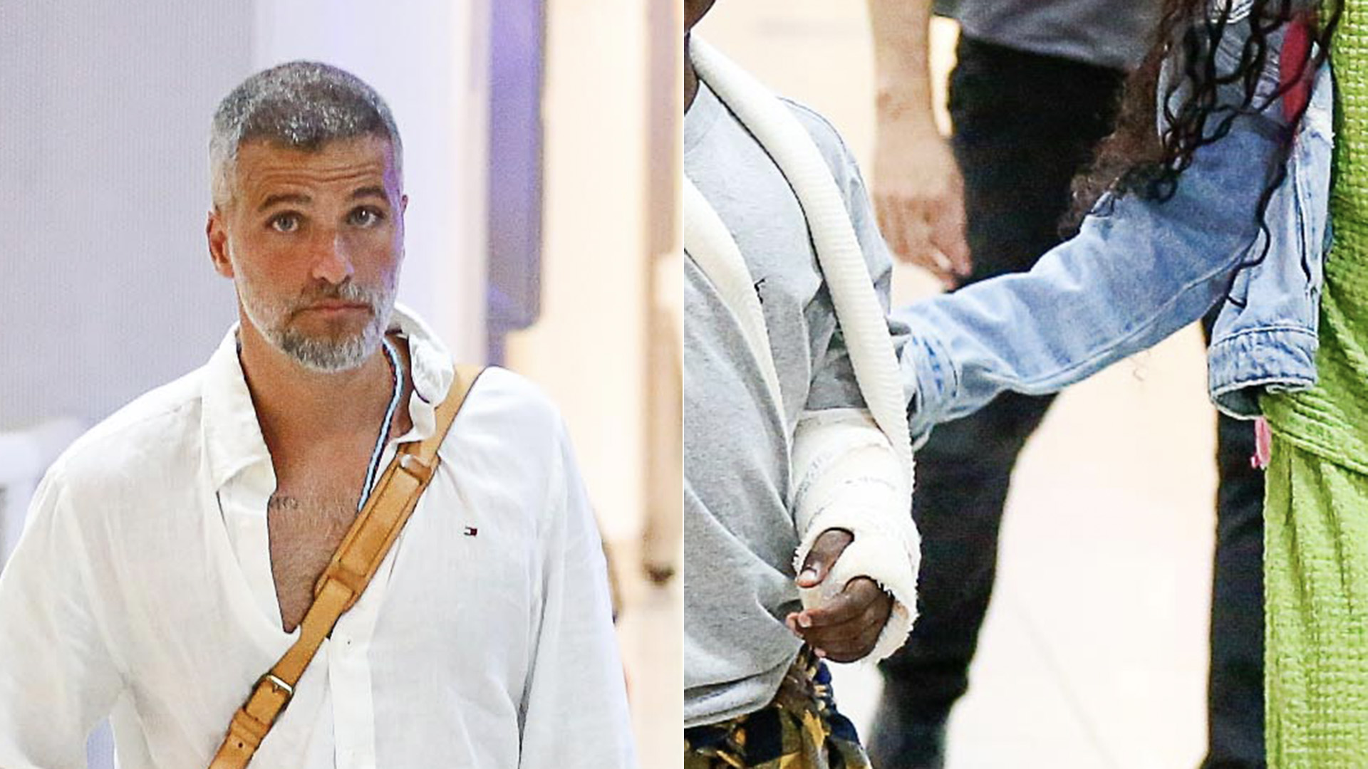 Bruno Gagliasso é flagrado com os filhos mais velhos no aeroporto