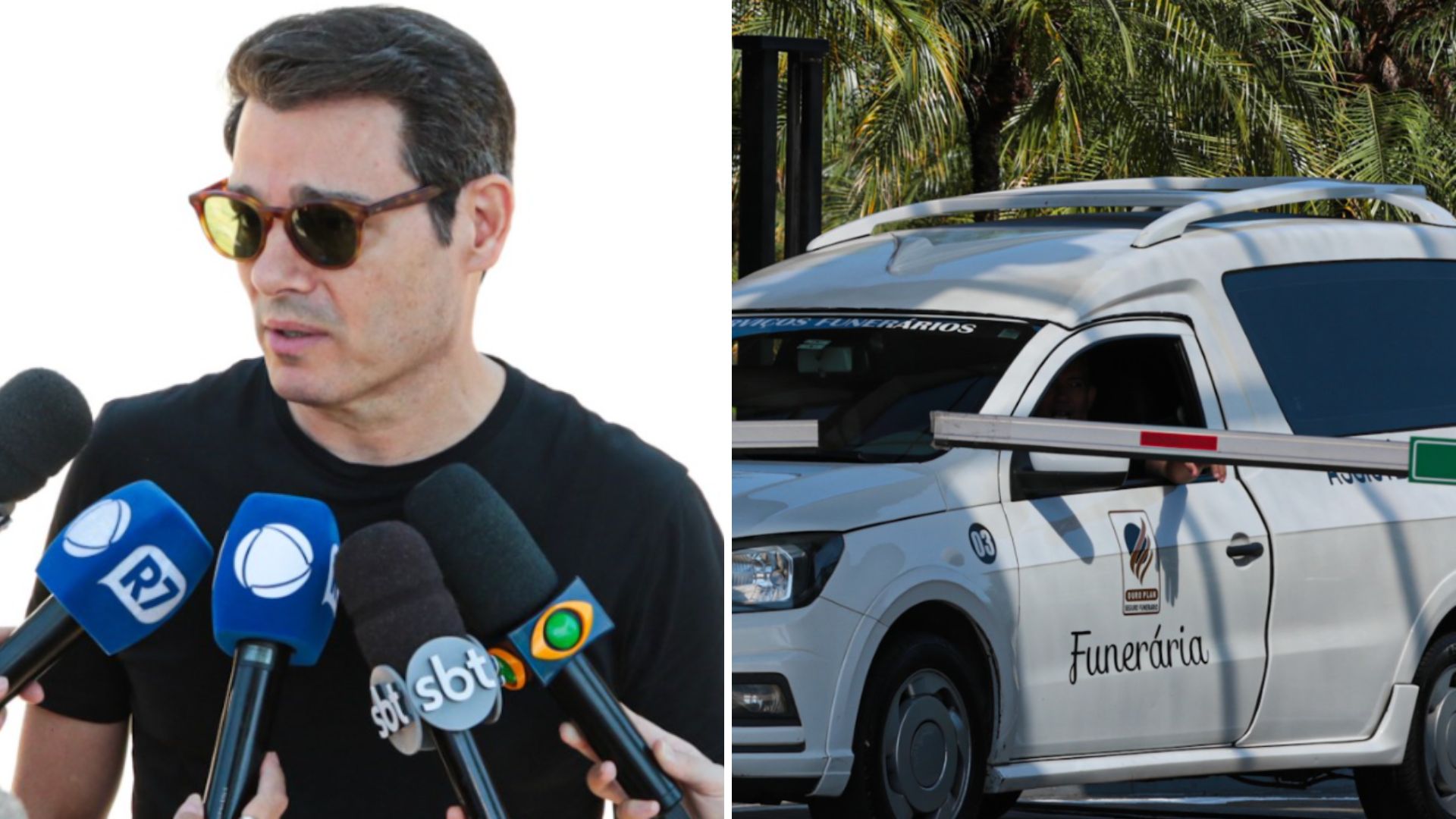 Celso Portiolli surge abatido no velório de Luana Andrade, sua assistente no SBT