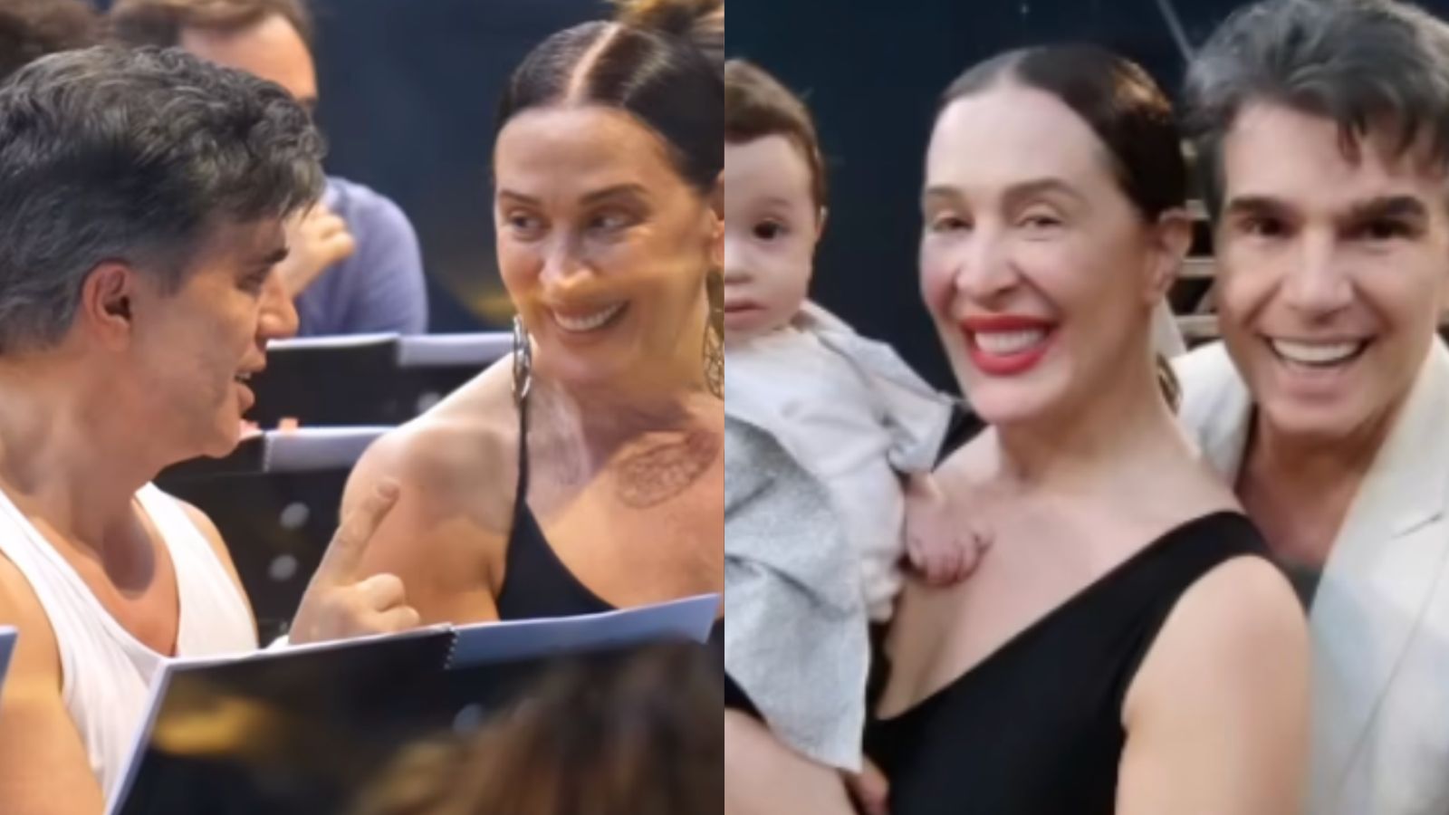 Claudia Raia e Jarbas Homem de Mello levam o filho para dia de trabalho