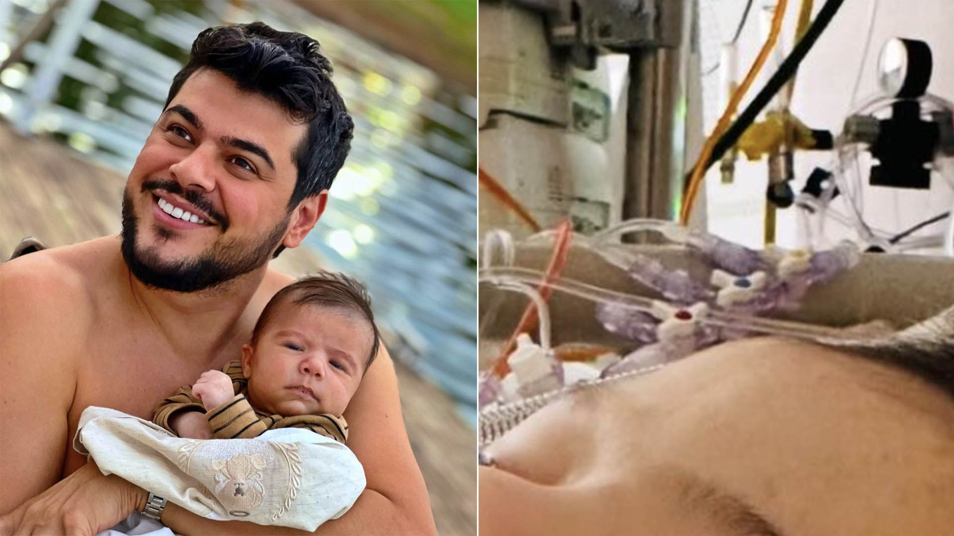 Sertanejo Cristiano mostra a primeira foto do filho após cirurgia