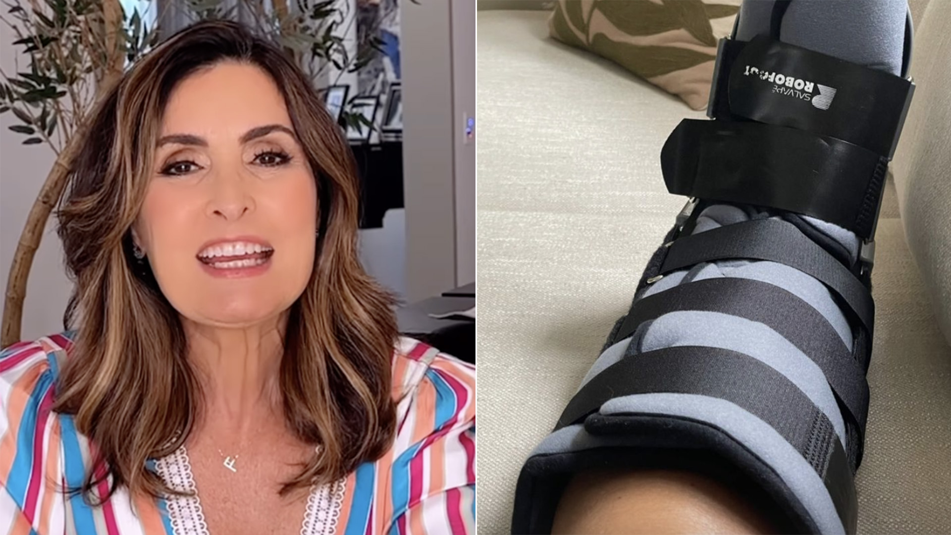 O que aconteceu com o pé de Fátima Bernardes? Saiba o motivo da bota ortopédica