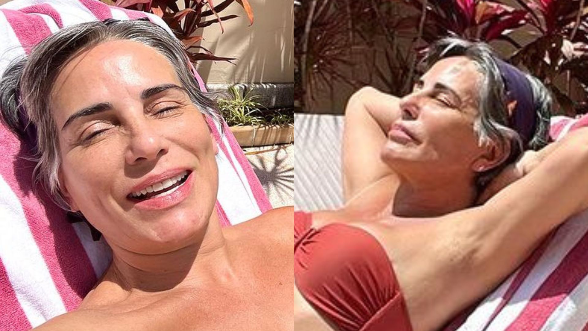 Gloria Pires surge na piscina com a filha e impressiona seguidores: “Maravilhosas”