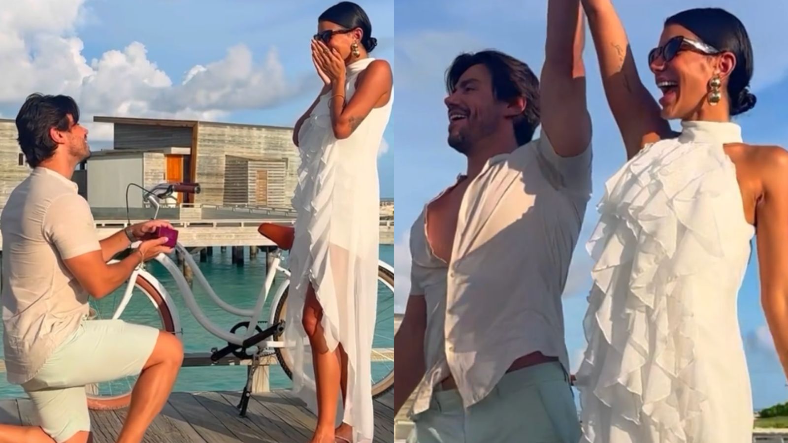 Mariano surpreende Jakelyne Oliveira com pedido de casamento nas Maldivas