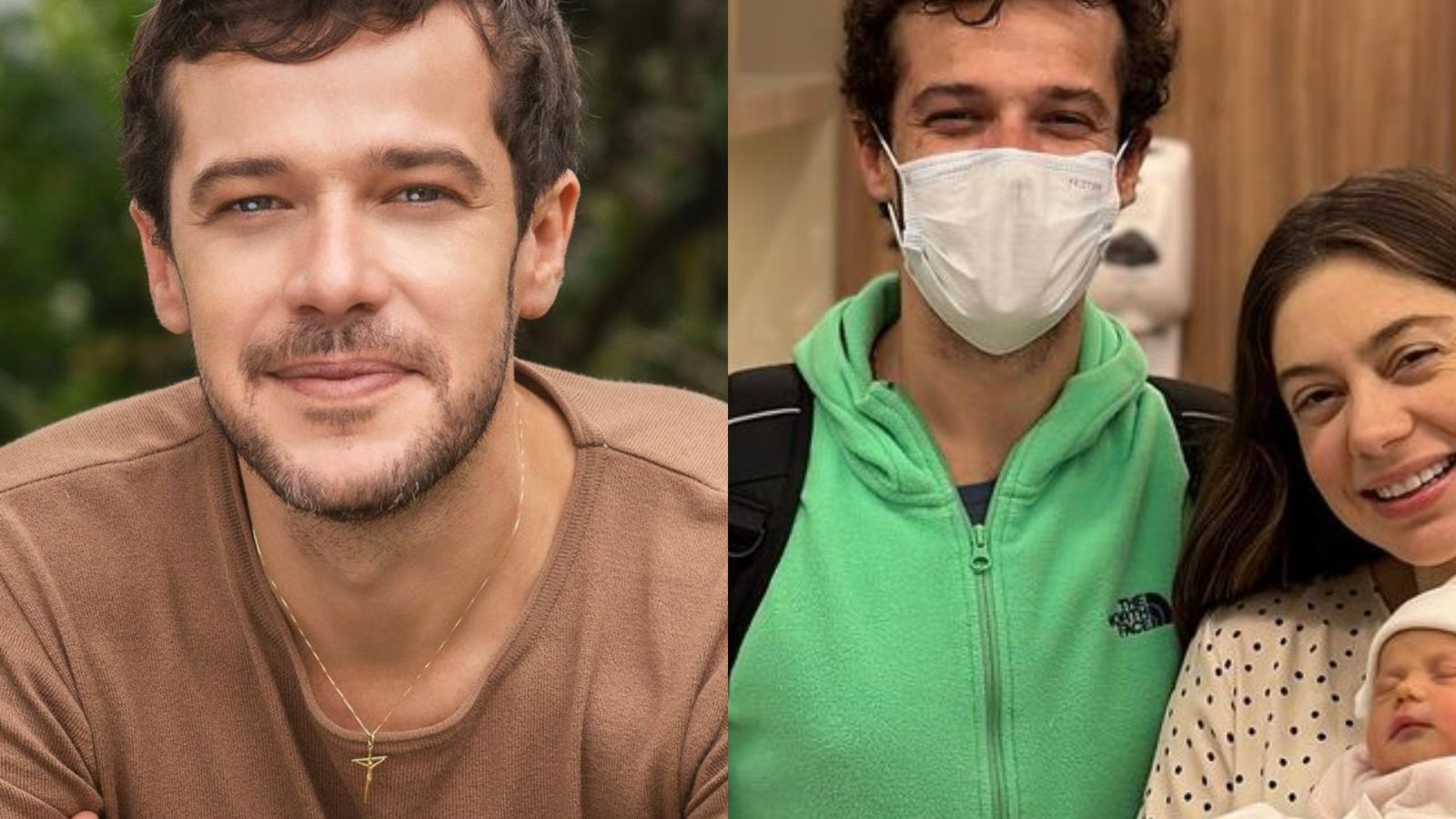Jayme Matarazzo volta para casa com a filha recém-nascida nos braços
