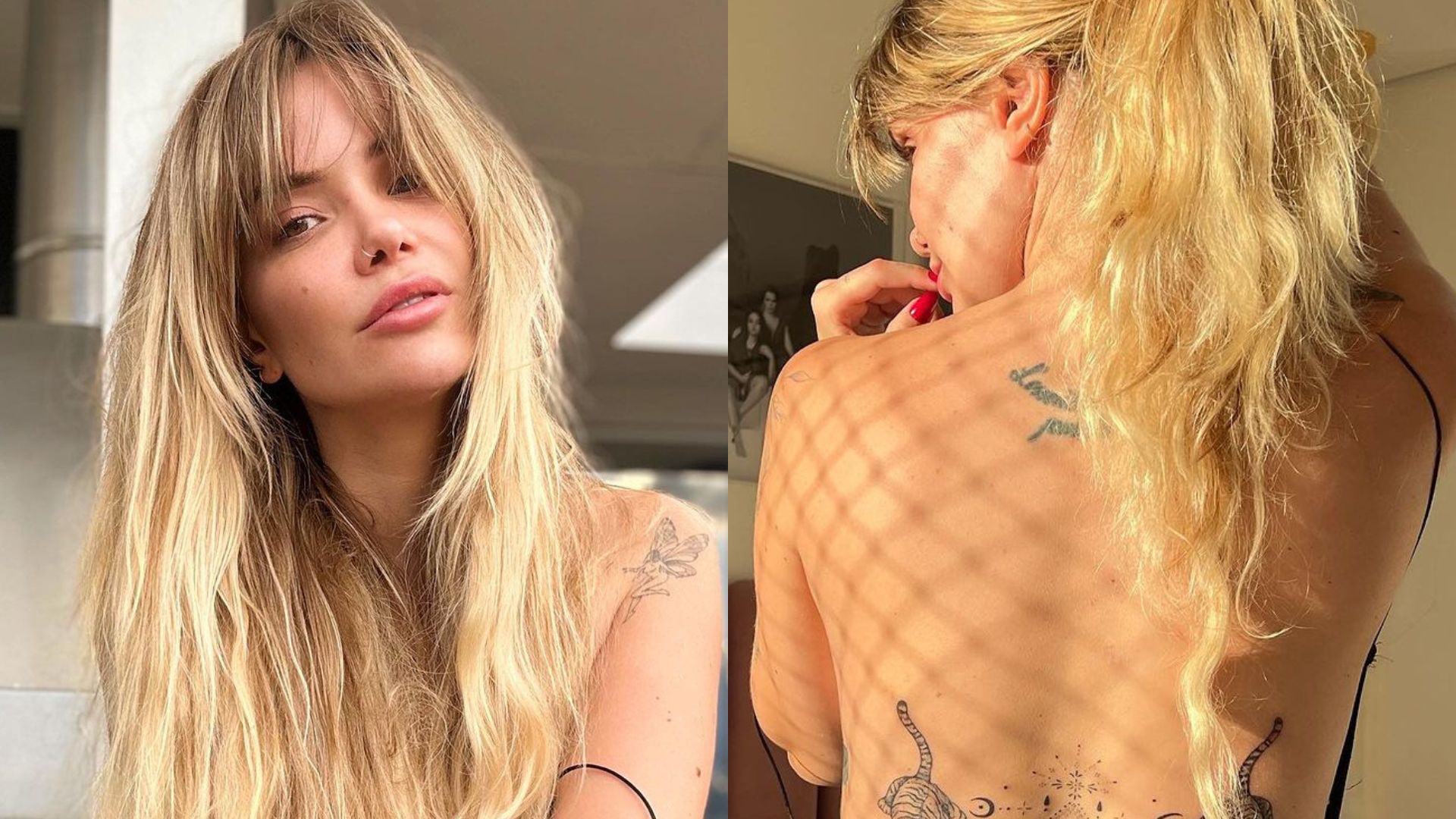 Marcela McGowan exibe resultado impressionante de tattoo ousada nas costas