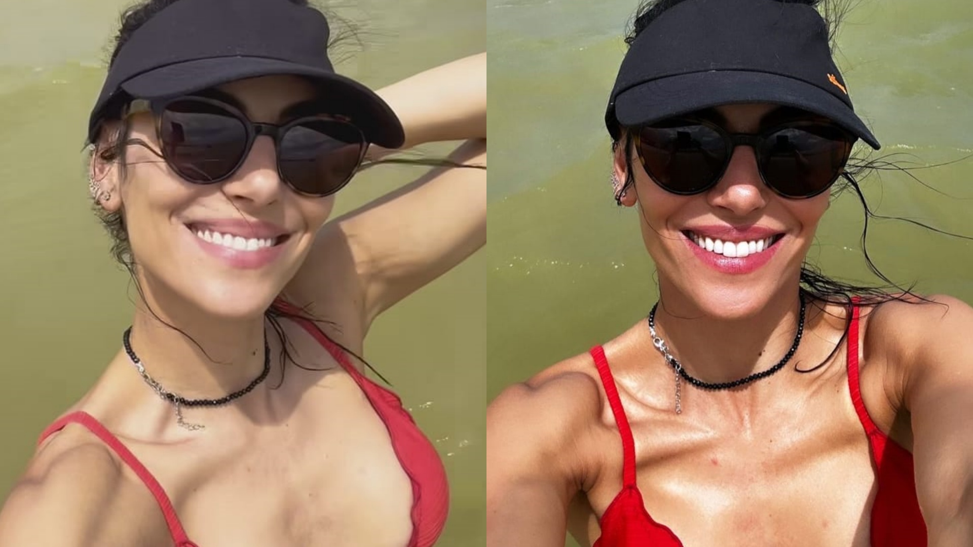 Mel Fronckowiak exibe corpo sarado ao curtir o dia na praia
