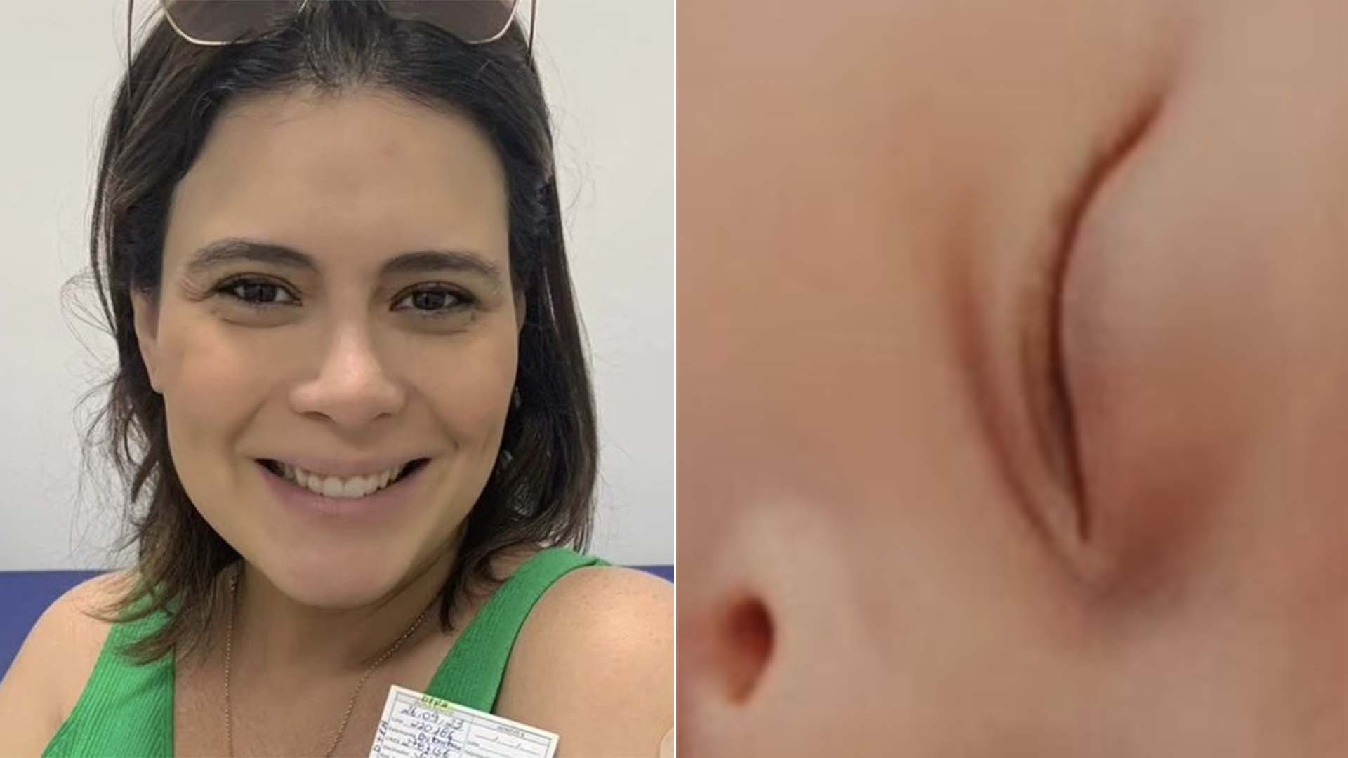 Michelle Loreto exibe foto inédita do rosto da filha, Aurora