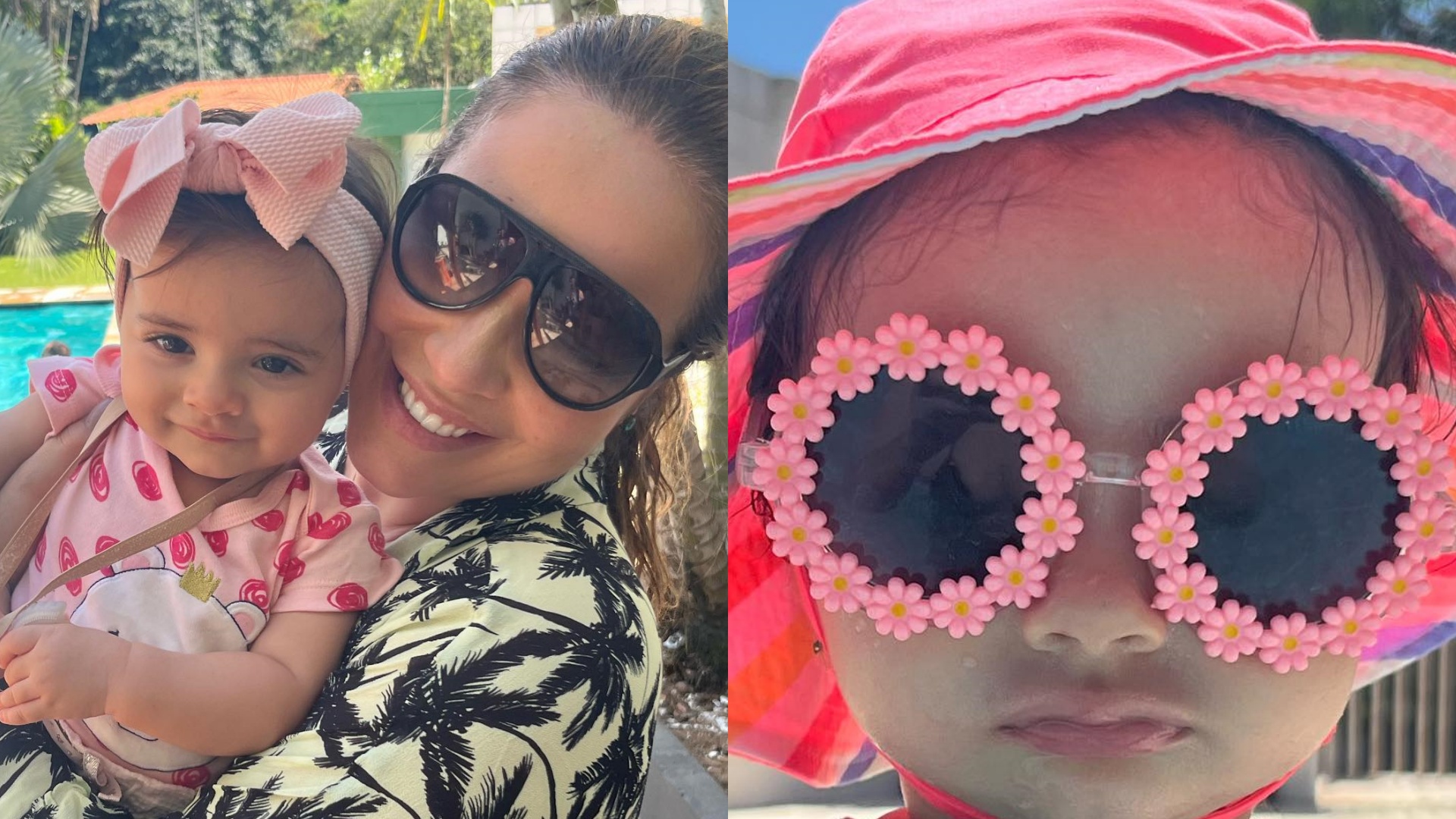 Filha de Renata Dominguez rouba a cena ao curtir o dia na piscina