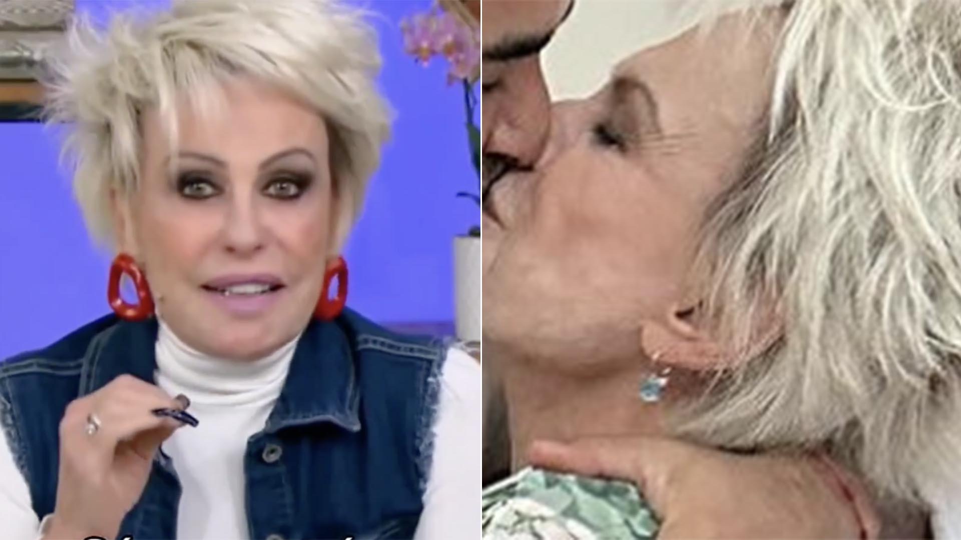 Ana Maria Braga dá beijão no namorado em nova foto