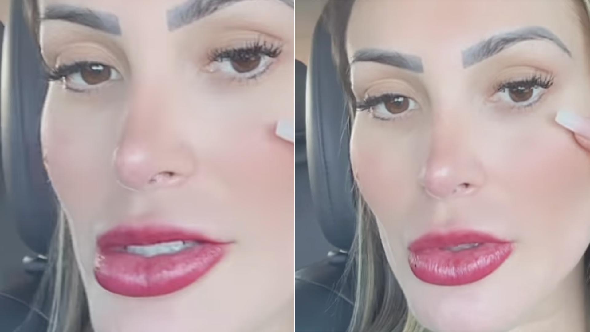 Andressa Urach faz tatuagem no rosto e revela o motivo