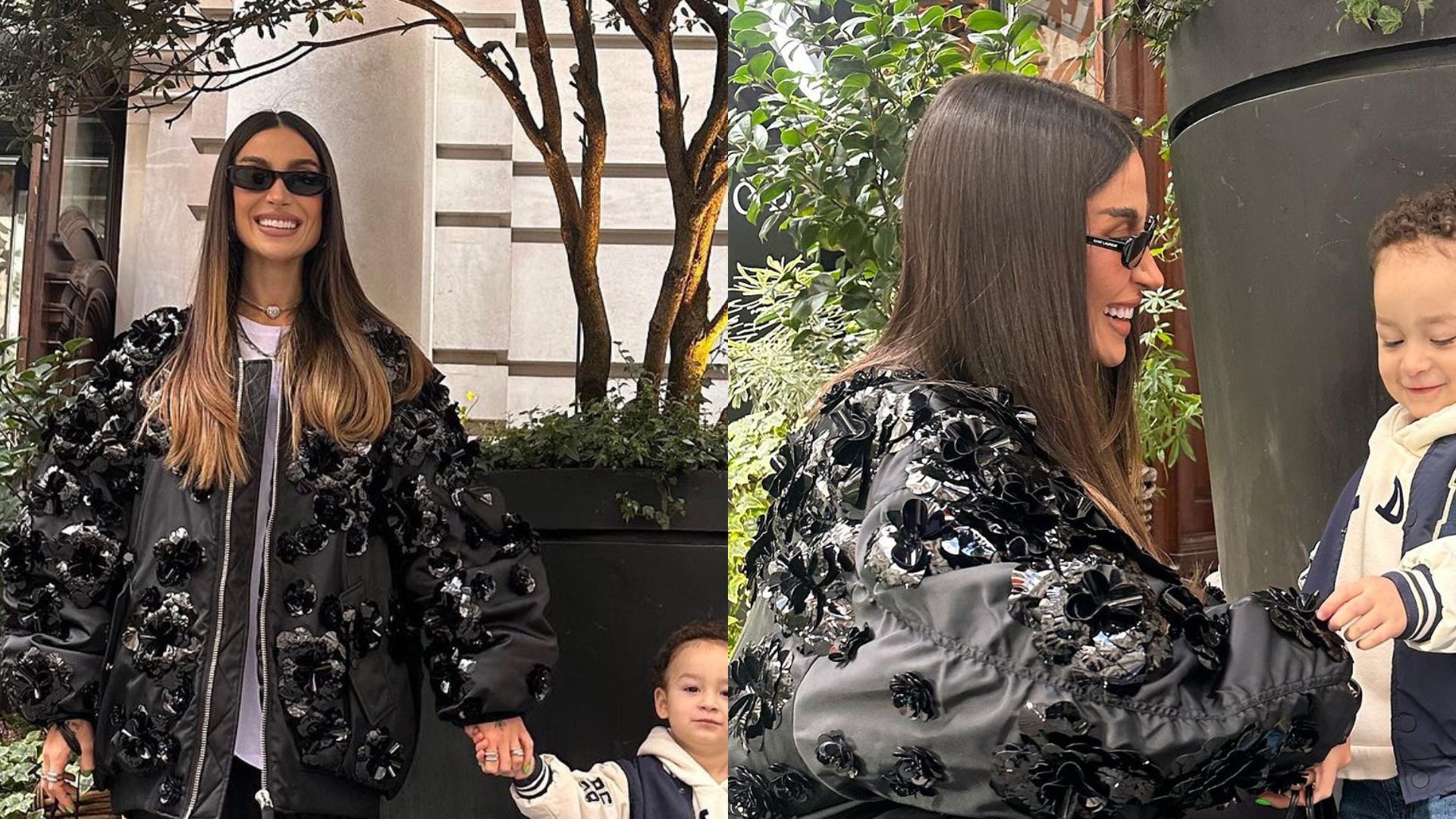 Em Londres, Bianca Andrade posa com estilo ao lado do filho: “Mini fashionista”