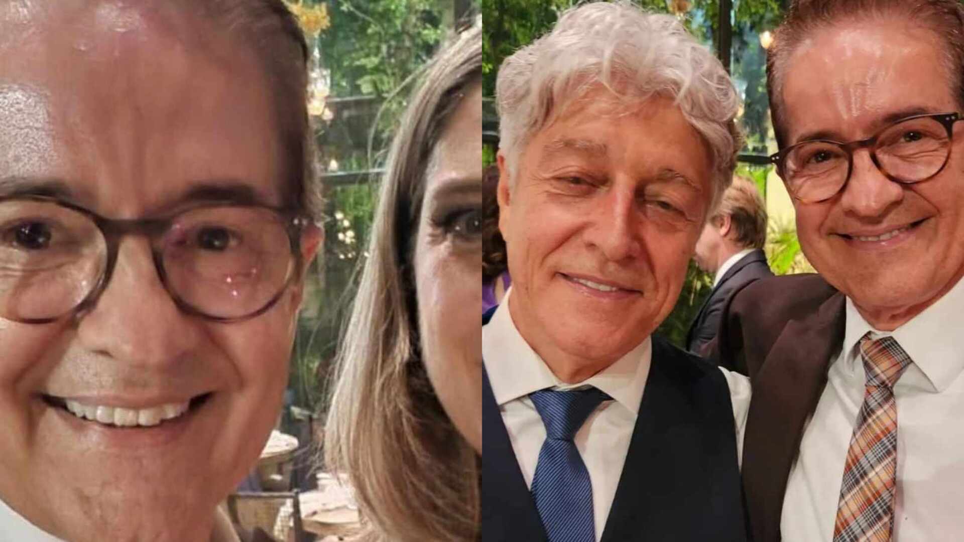 Carlos Tramontina mostra foto com a esposa no casamento de Caco Barcellos