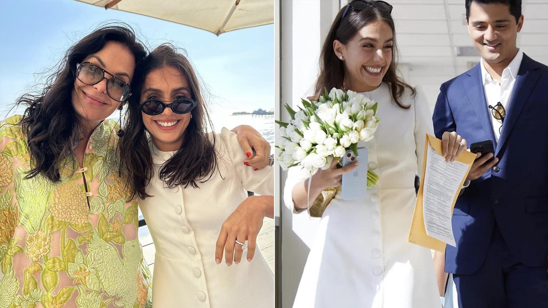 Filha de Carolina Ferraz se casa e a mãe mostra as fotos
