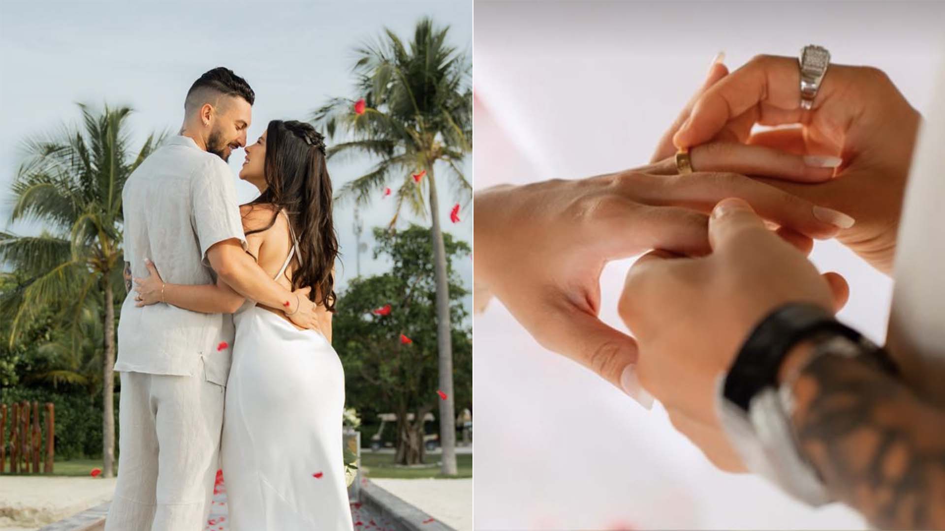 Alex Telles se casa com Vitoria Schneider em cerimônia luxuosa nas Maldivas