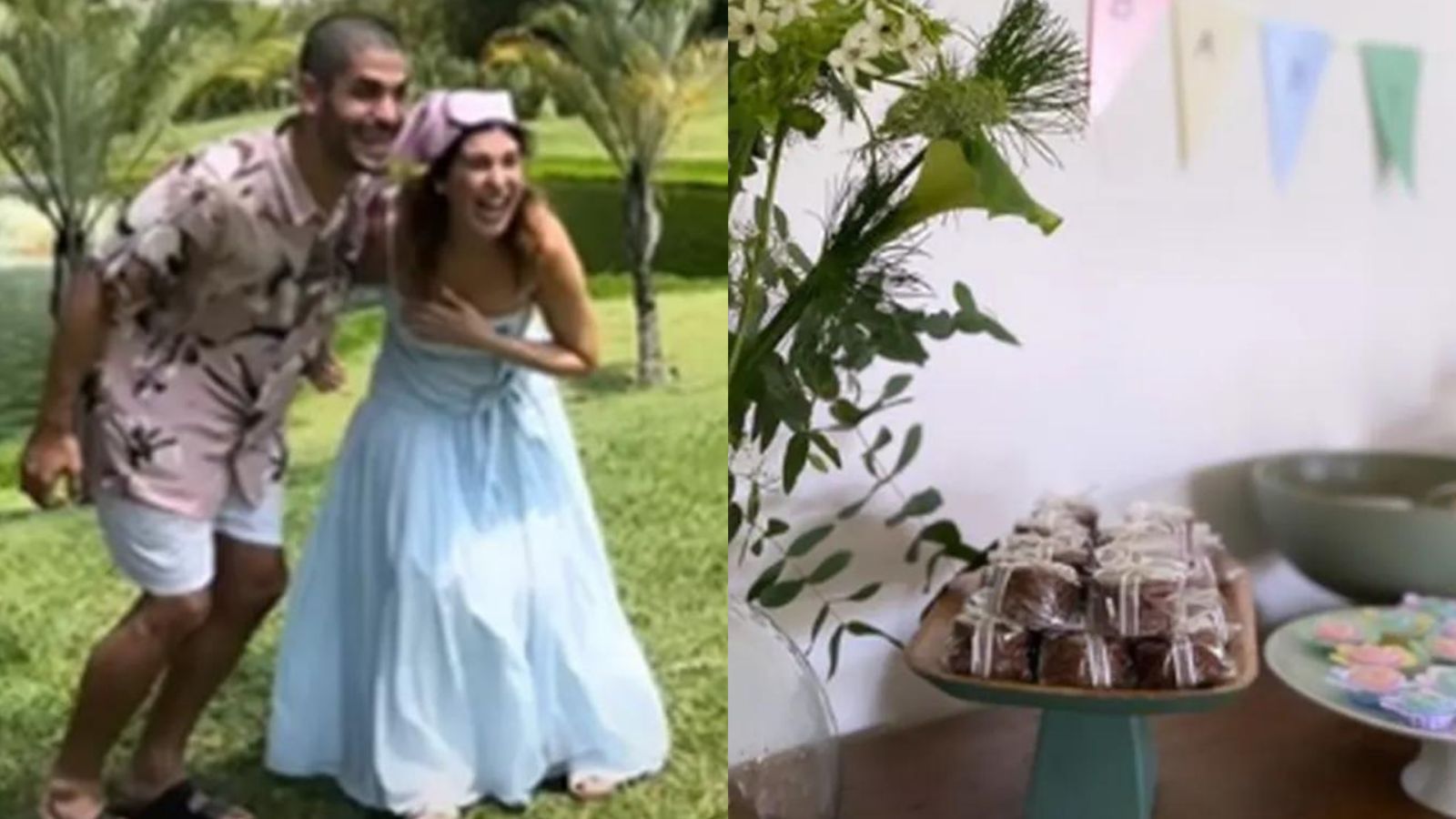 Grávida, Fernanda Paes Leme fez chá revelação intimista com a família