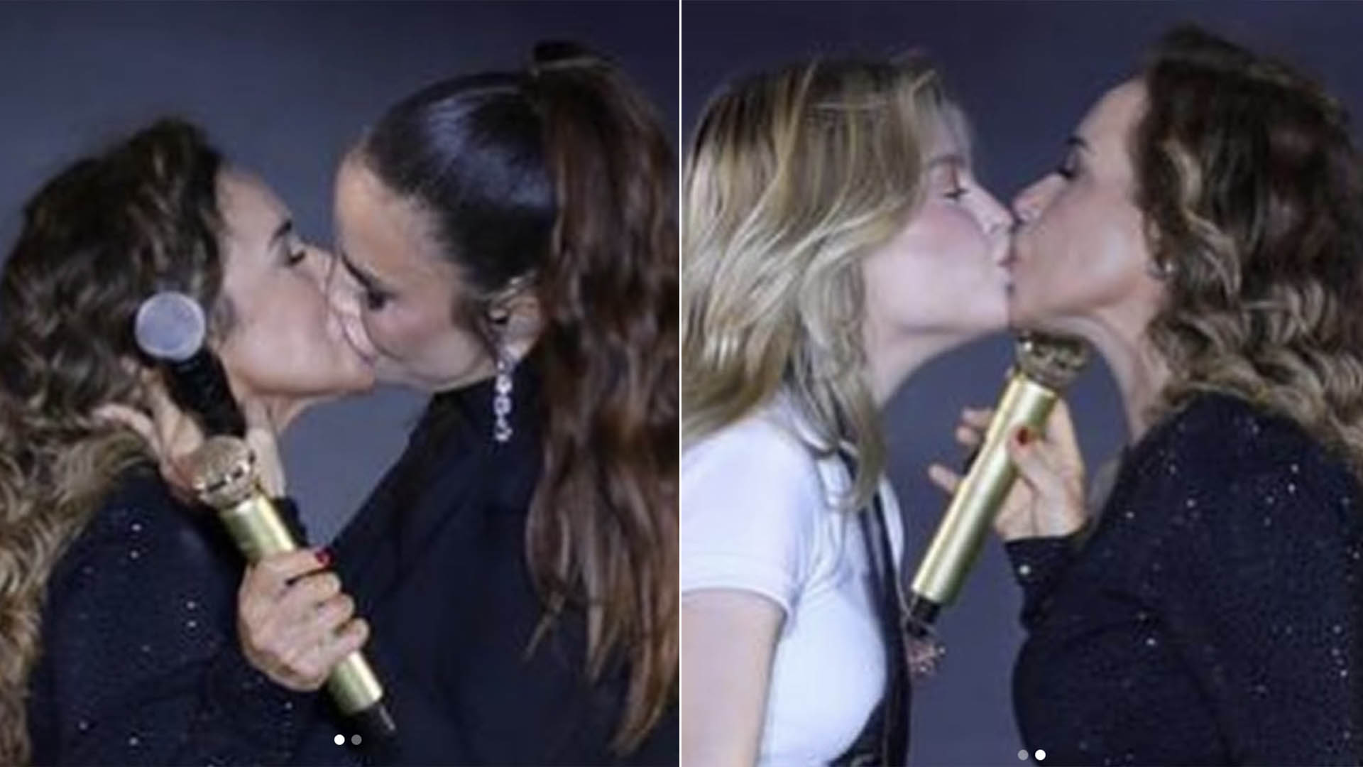 Daniela Mercury dá selinhos em Ivete Sangalo e Luisa Sonza em show