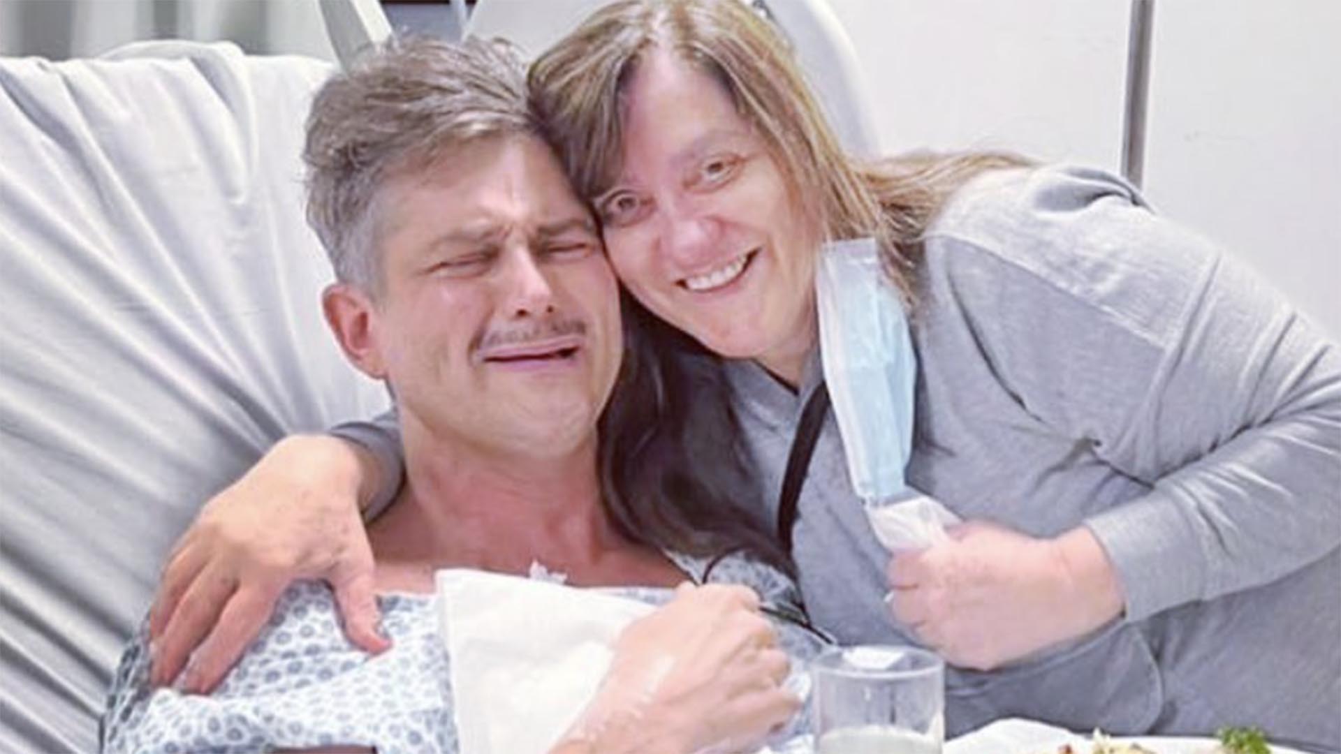 Ex-BBB Marcos Harter se emociona ao receber transplante de uma paciente