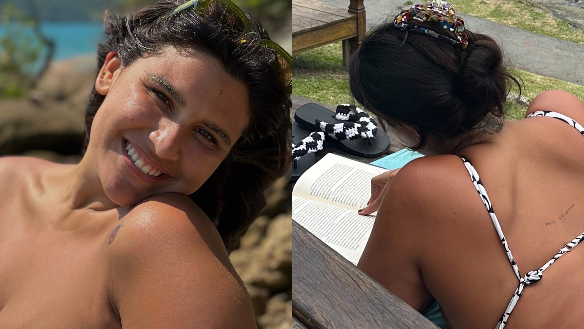 Giulia Costa esbanja beleza ao aproveitar o dia de folga em meio à natureza
