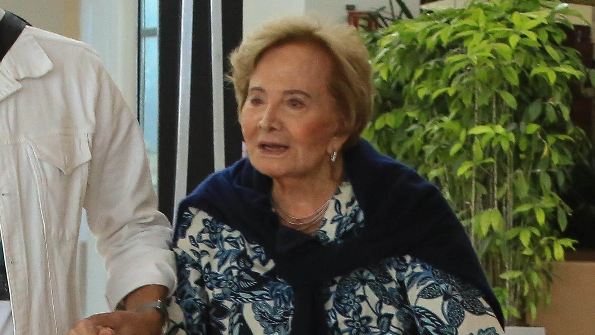 Glória Menezes faz rara aparição em público durante passeio