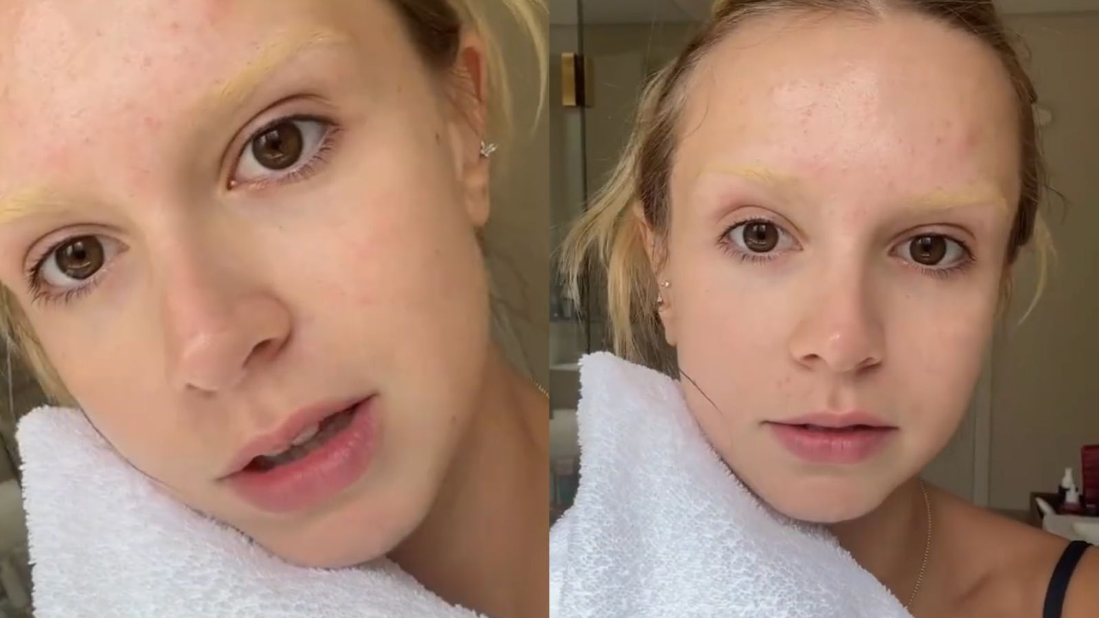 Isabella Scherer se arrepende após descolorir as sobrancelhas: “Não tá bom”