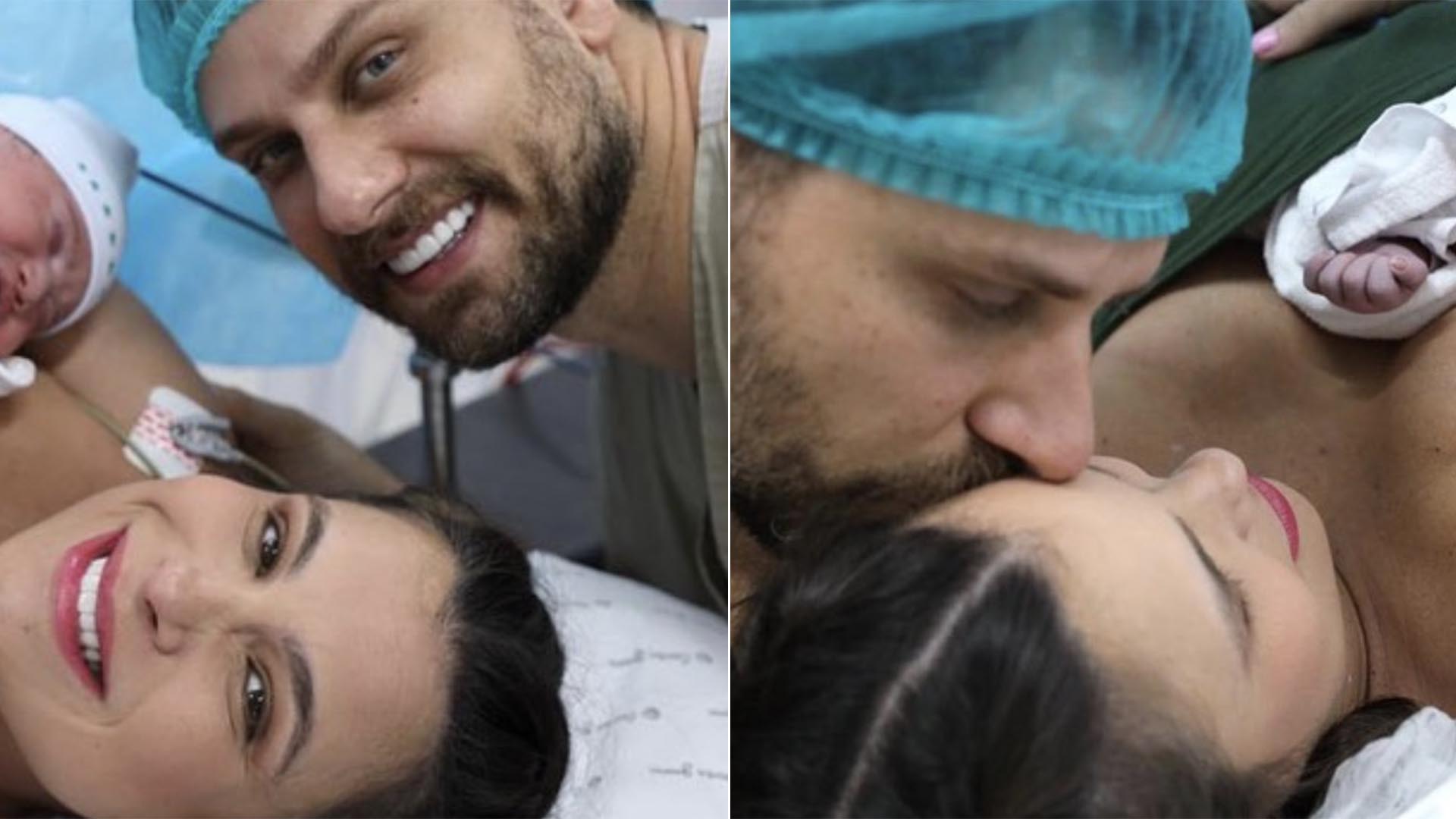 Nasceu! Ex-BBBs Kamilla Salgado e Elieser Ambrósio apresentam a filha recém-nascida