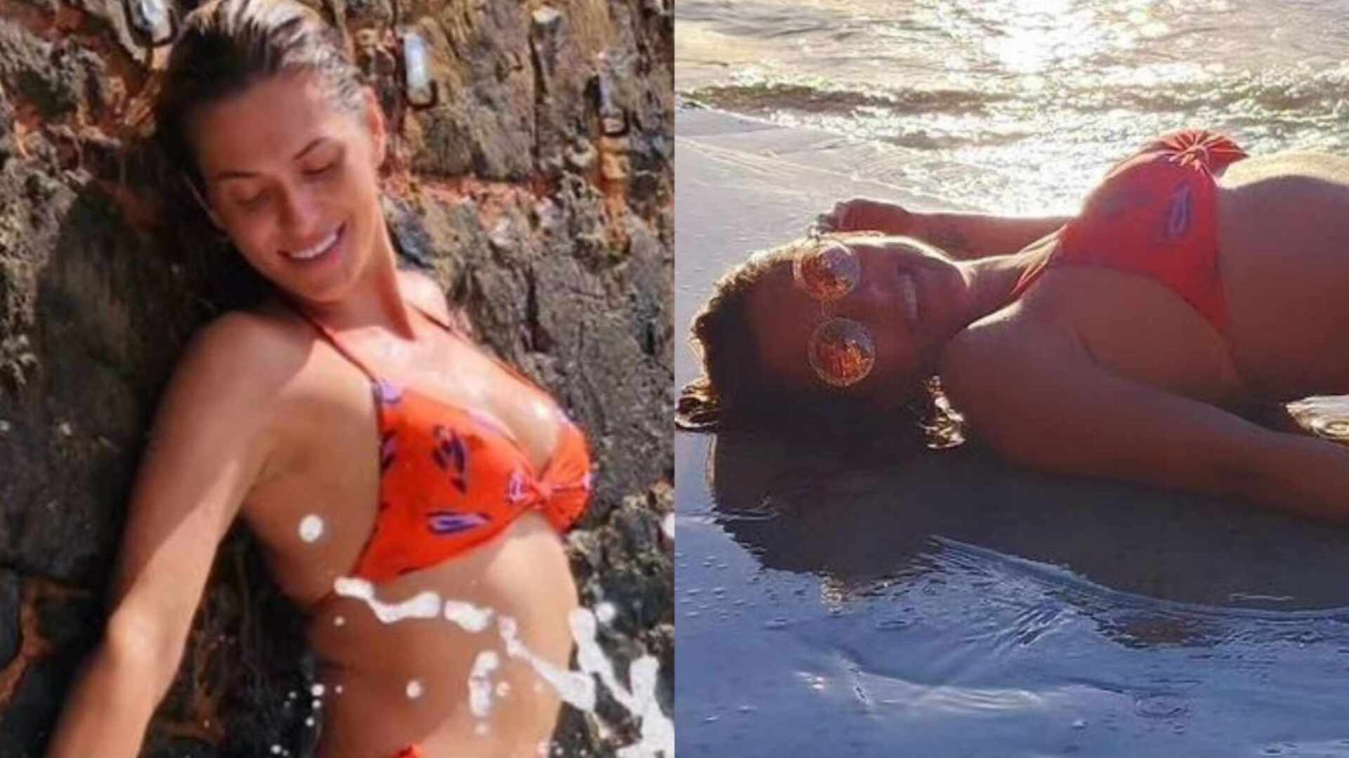 Deitada na beira do mar, Lívia Andrade empina corpaço escultural: ”Maravilhosa”