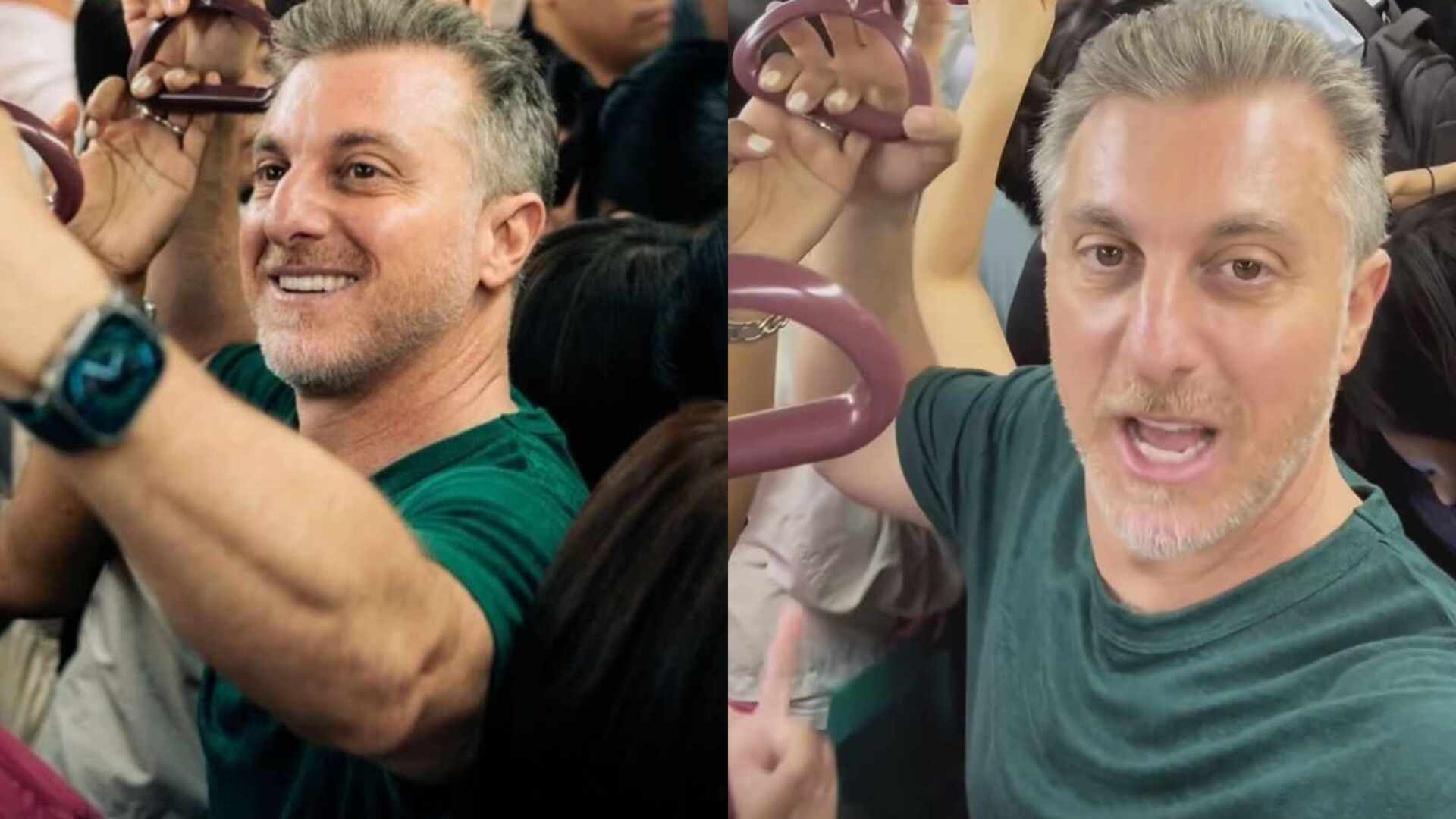 Na China, Luciano Huck se aventura em metrô lotado: ”Nunca vi tanta gente”