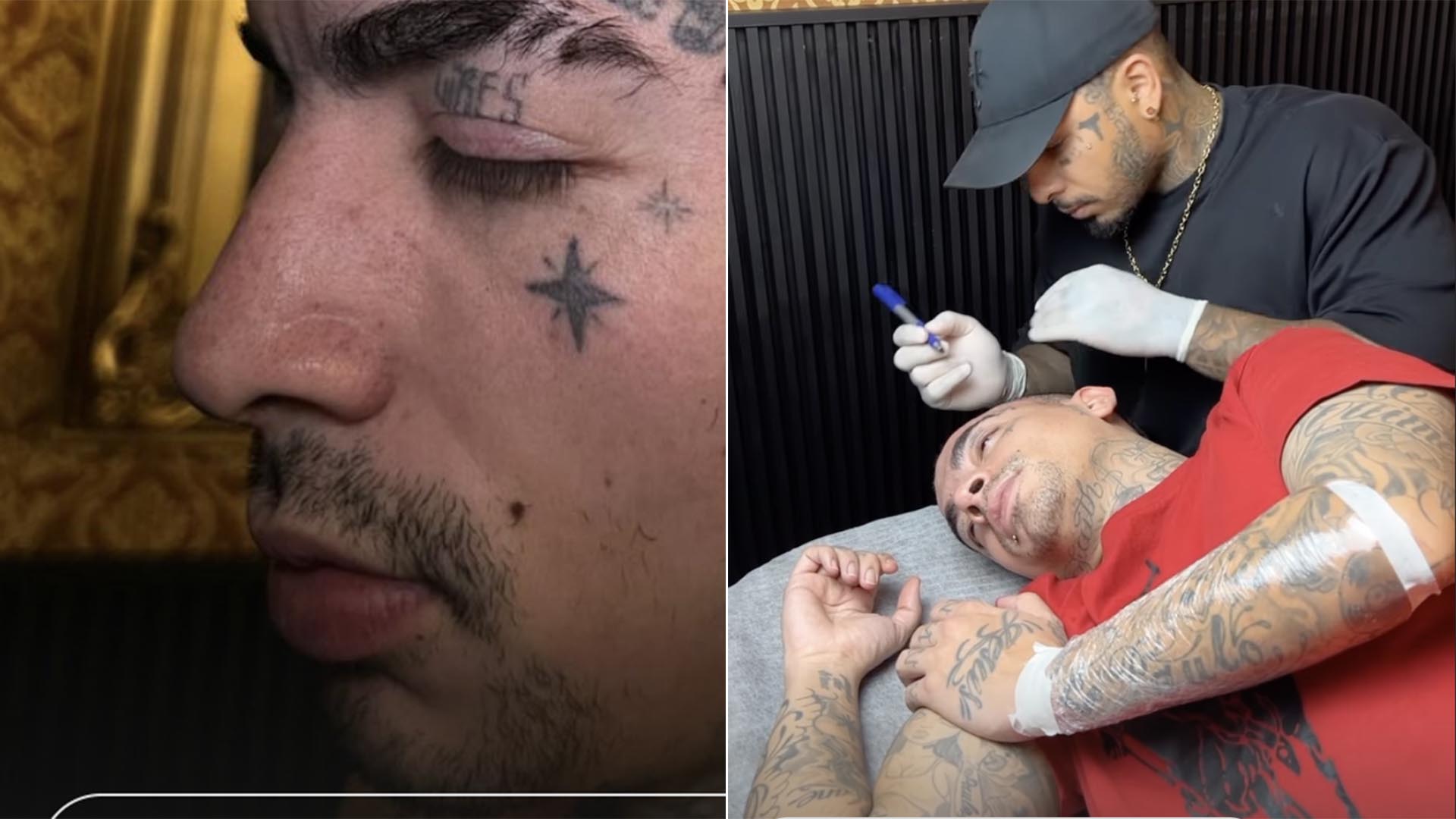 Recém-separado, MC Guimê faz nova tatuagem no rosto e exibe o resultado