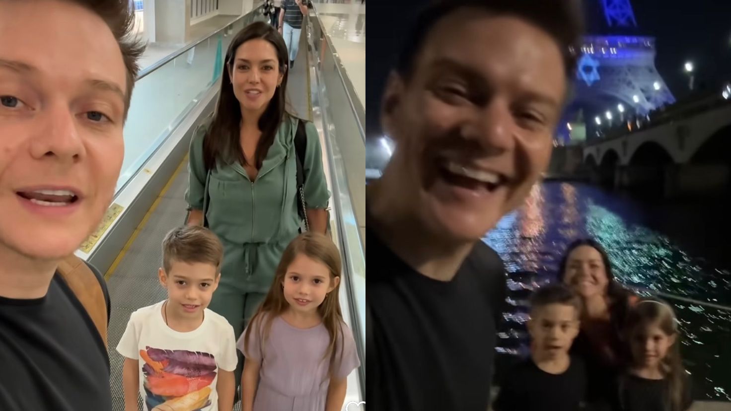 Michel Teló e Thais Fersoza comemoram aniversário de casamento ao lado dos filhos em viagem internacional