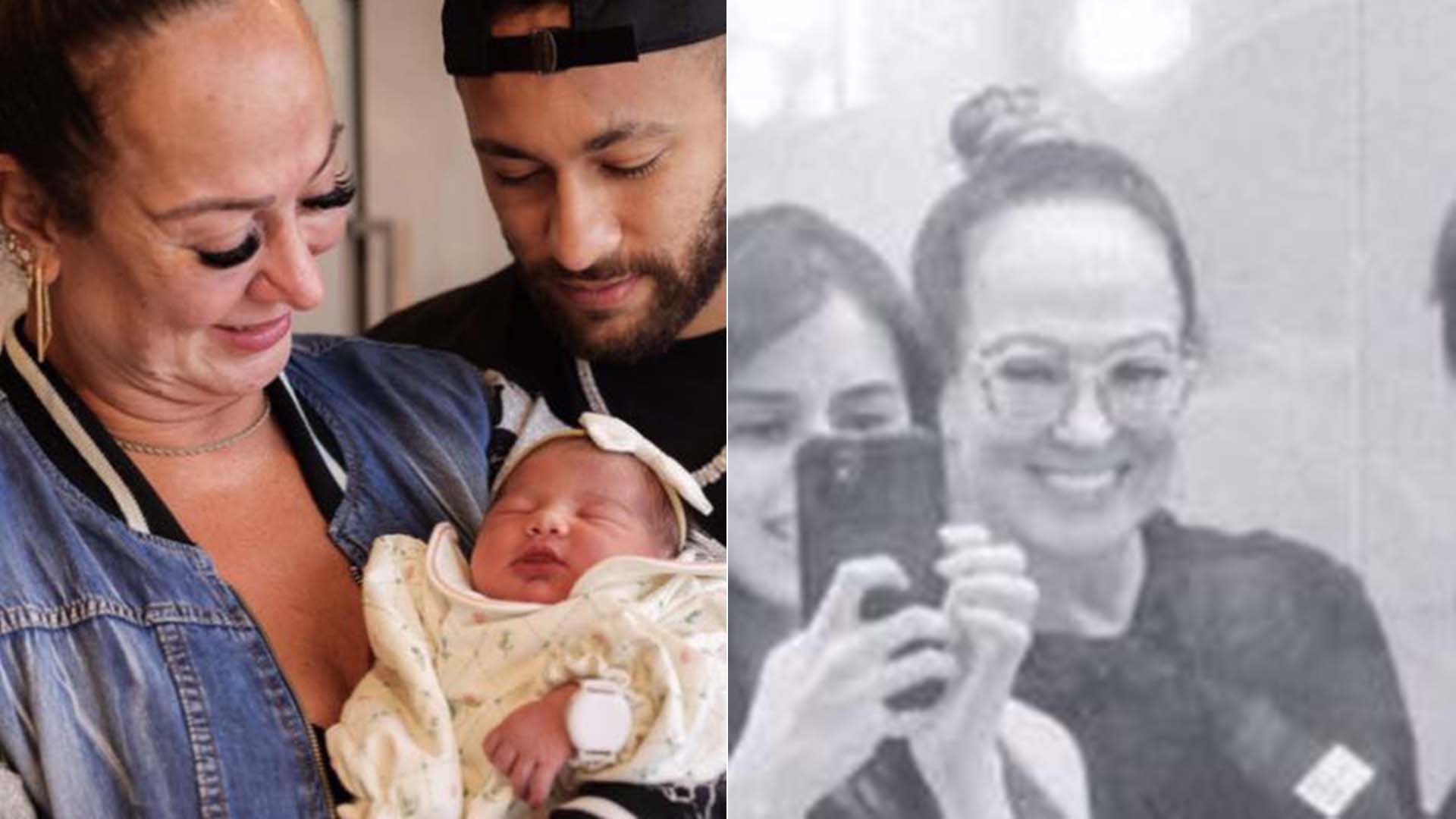 Mãe de Neymar Jr aparece discreta em foto do nascimento de Mavie