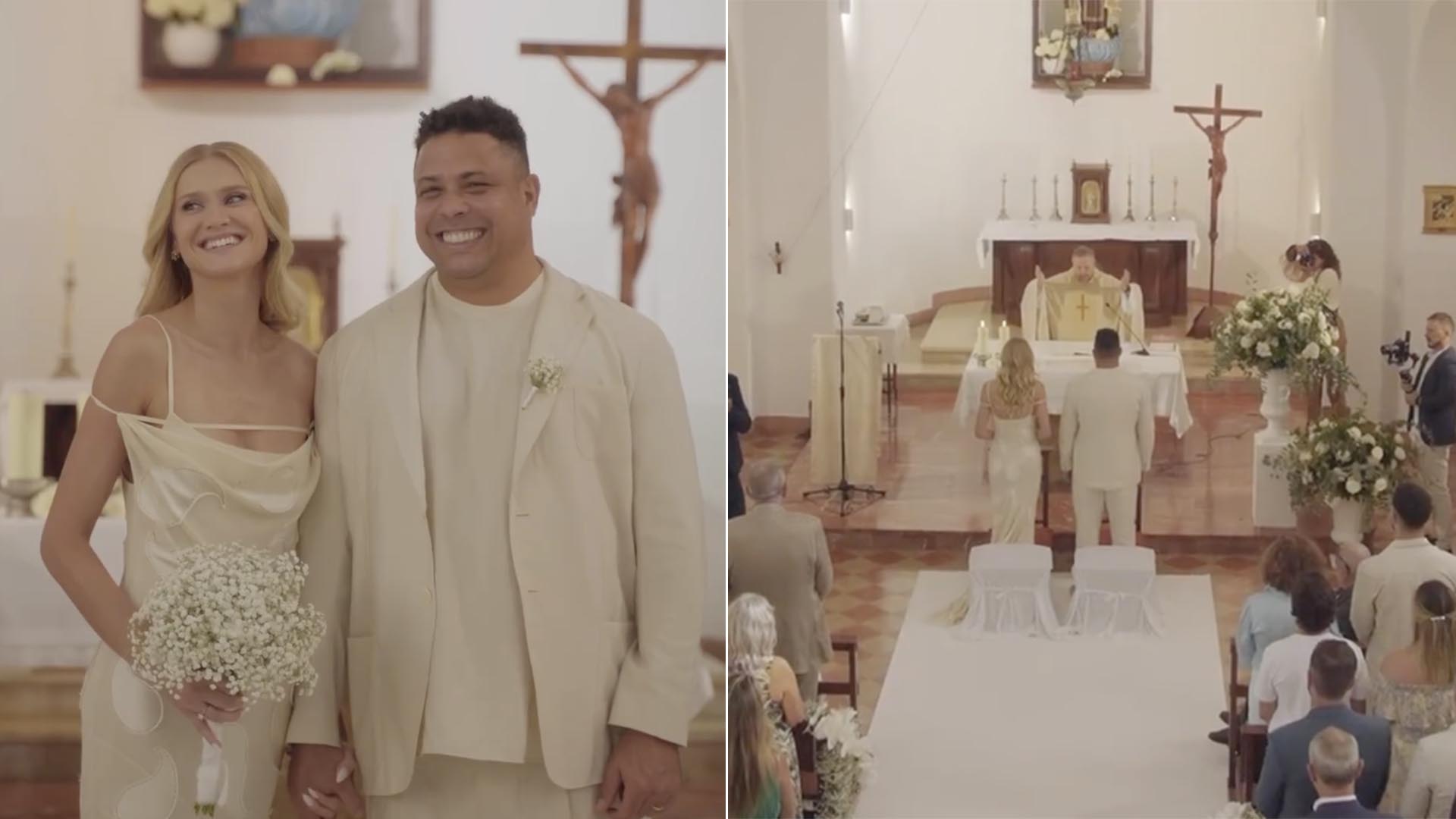 Ronaldo e Celina Locks exibem imagens inéditas do casamento religioso