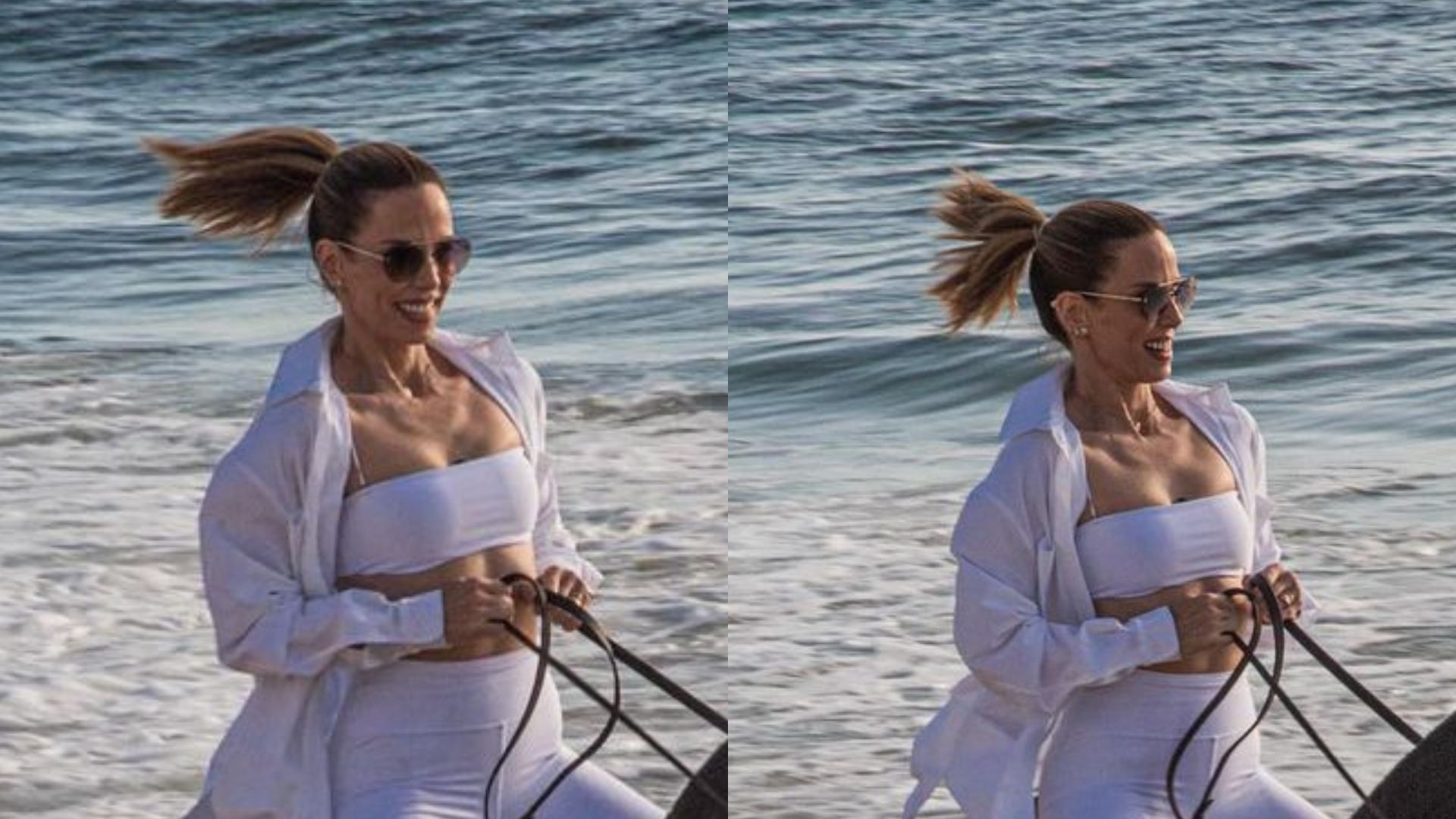 Em Portugal, Ana Furtado pratica atividade inusitada na praia: “Vivendo um sonho”