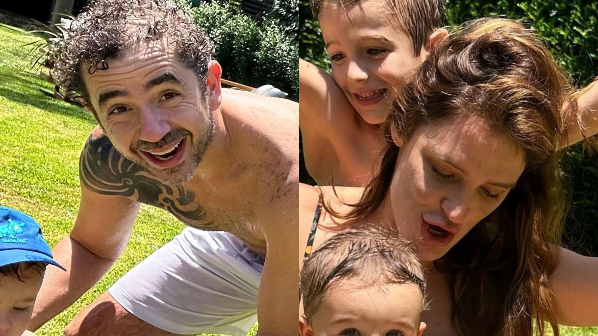 Rafa Brites e Felipe Andreoli aproveitam dia de calor em família: “Ofurô e mangueira”