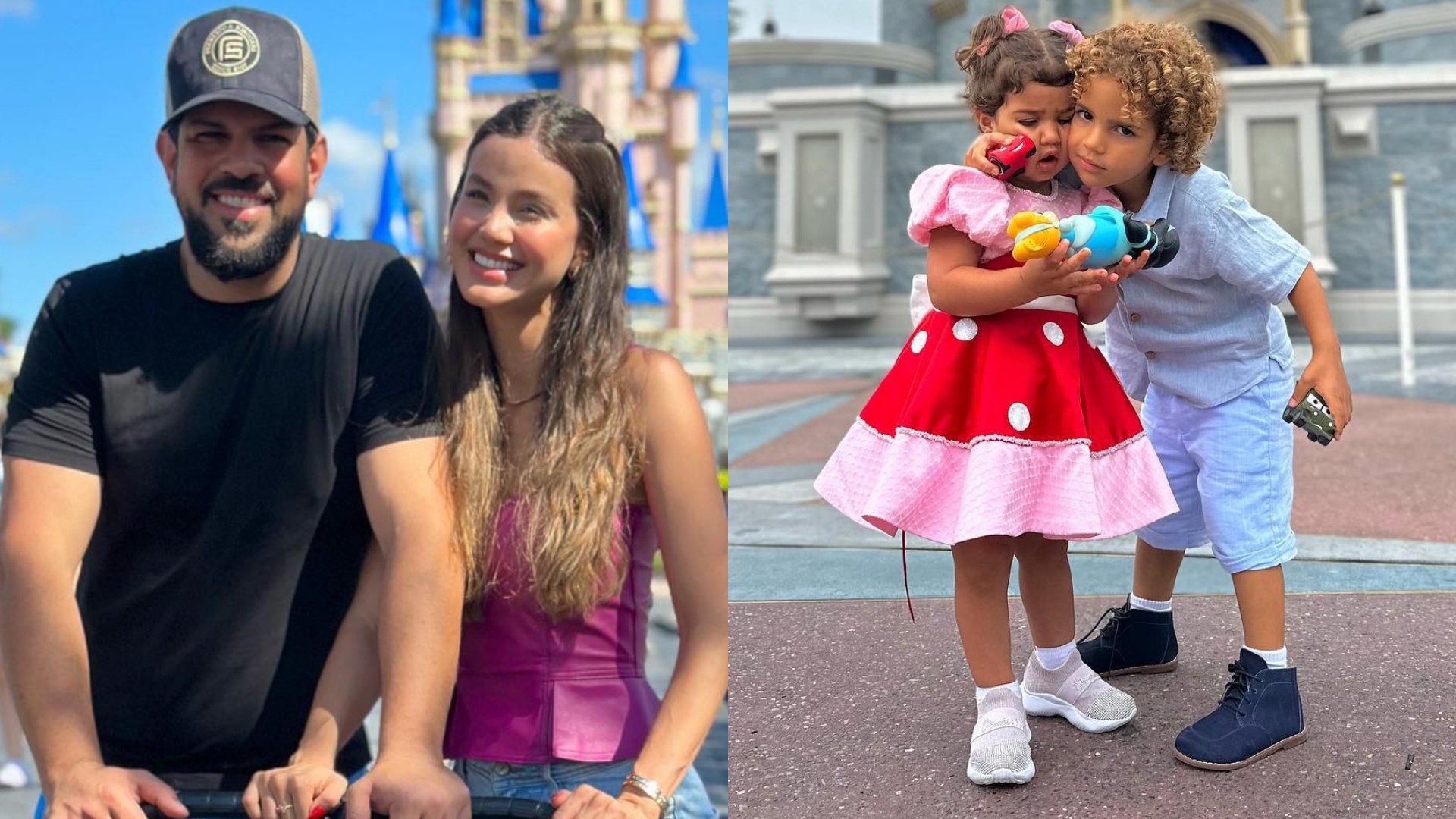 Biah Rodrigues curte o dia em parque de diversões com o marido e os filhos