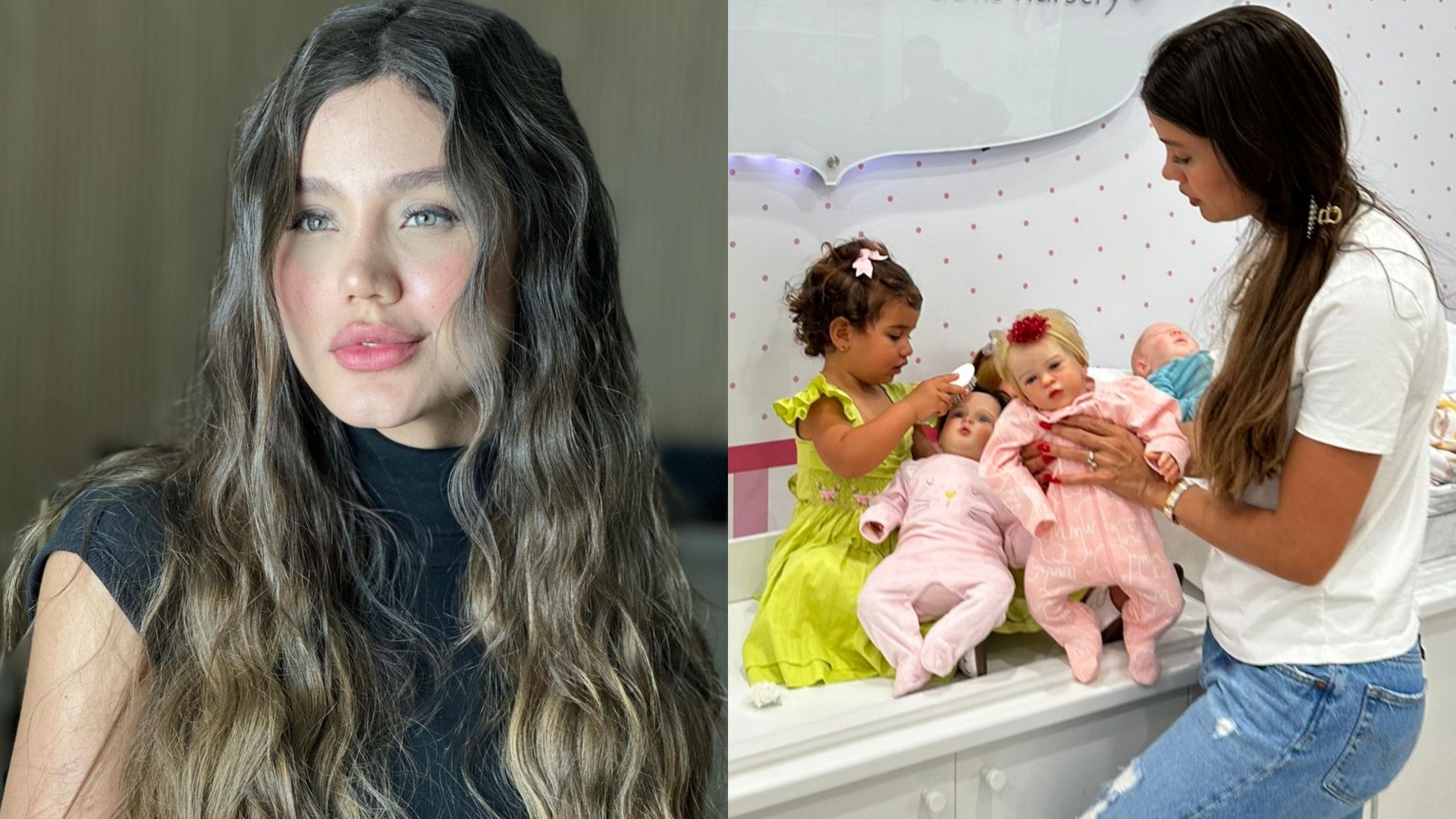Biah Rodrigues leva filha para visitar maternidade de bonecas: ‘Adotando minha netinha’