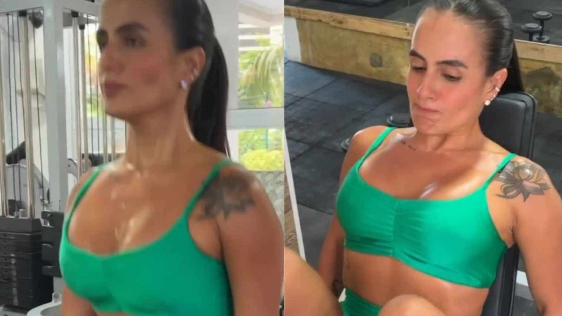 Carol Peixinho exibe físico impressionante em vídeo treinando: ”Inspiração”