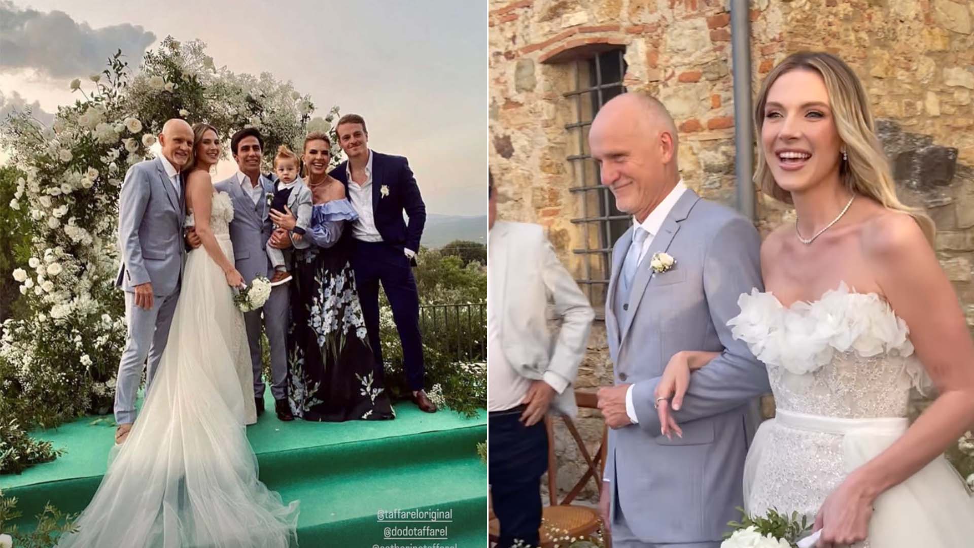Filha do ex-goleiro Taffarel se casa em castelo na Itália