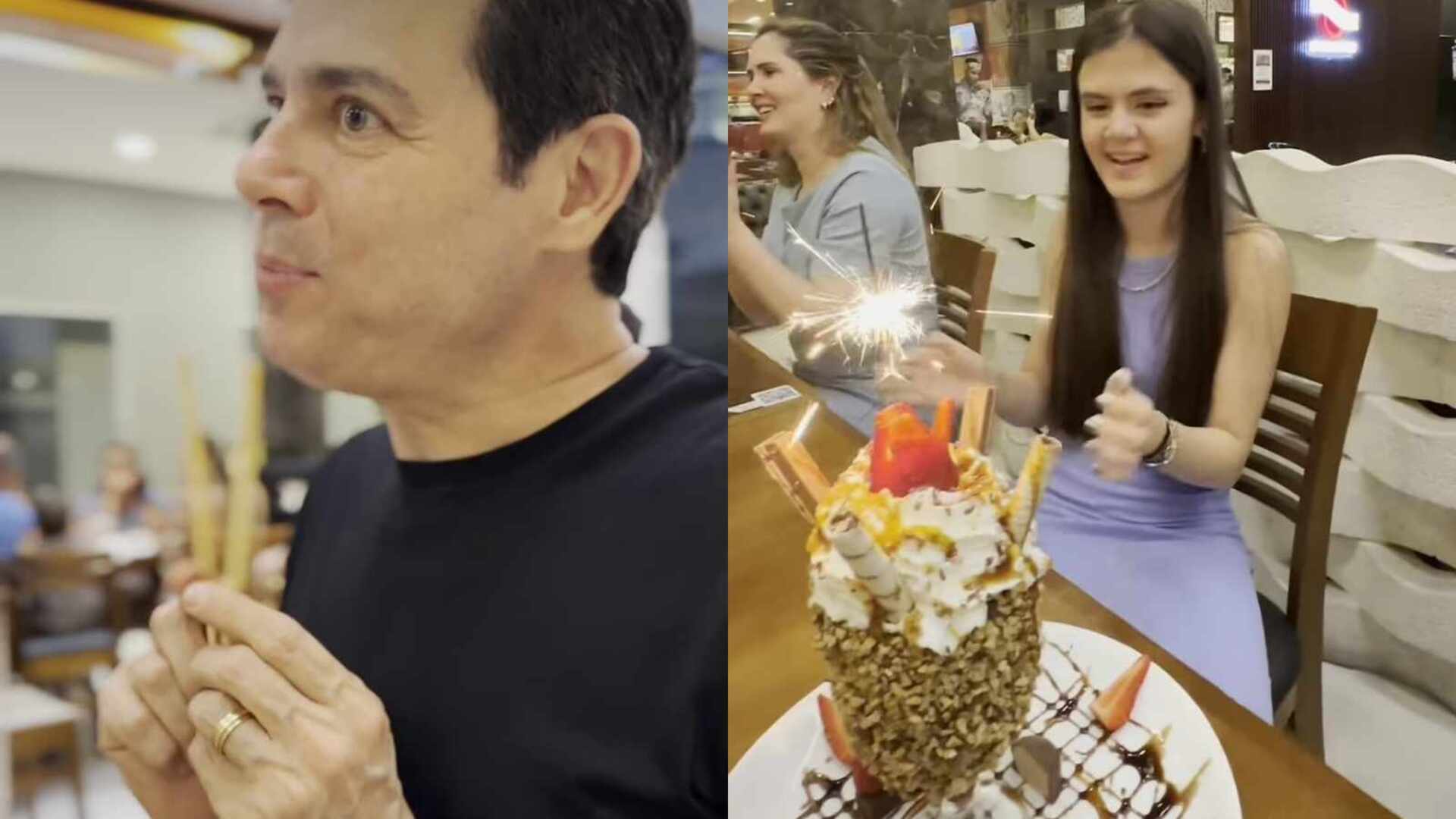 Celso Portiolli causa no aniversário da filha: ”Sou bom em lidar”