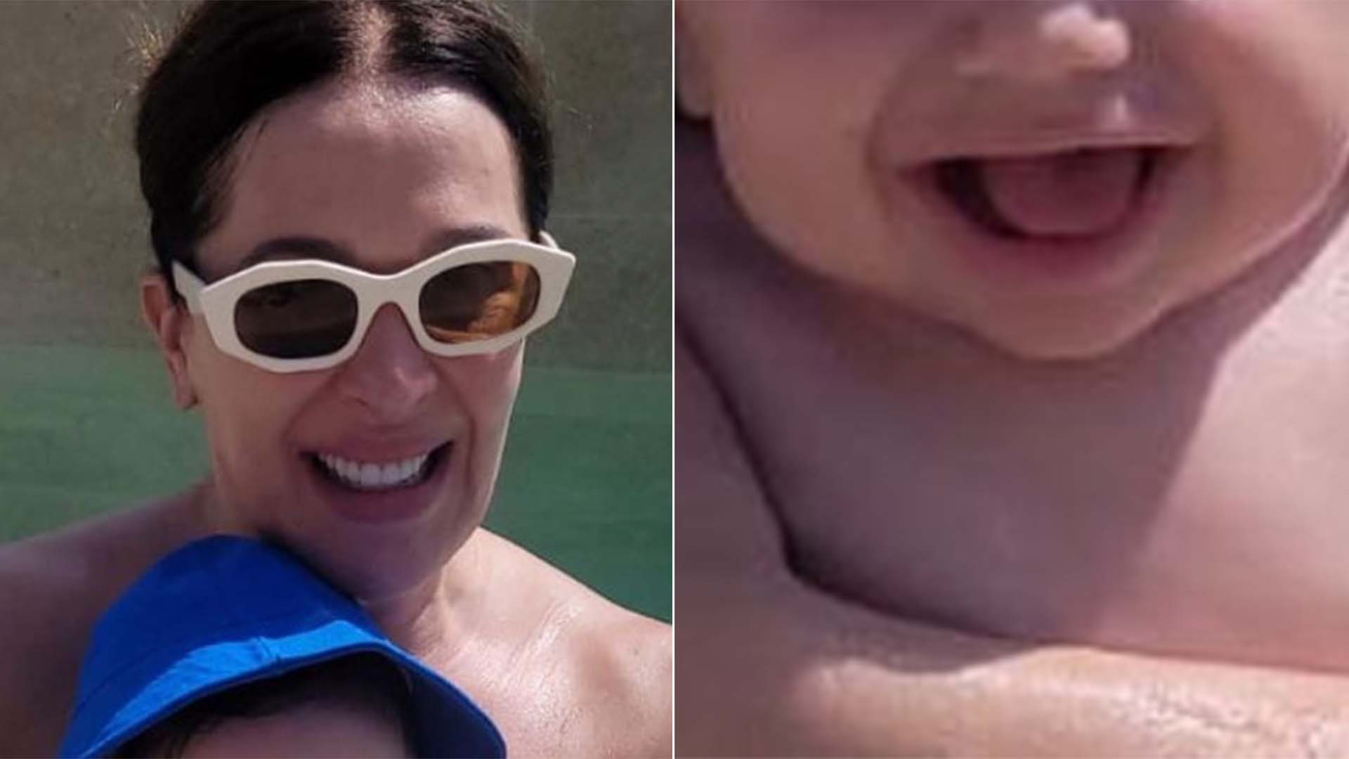 Filho caçula de Claudia Raia exibe sorrisão em dia na piscina