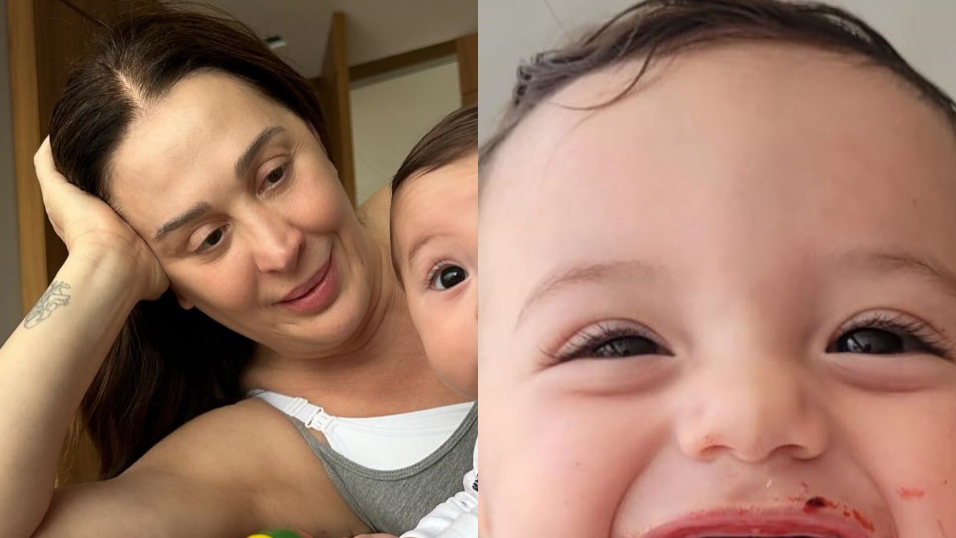 Claudia Raia explode o fofurômetro ao mostrar o filho caçula se alimentando
