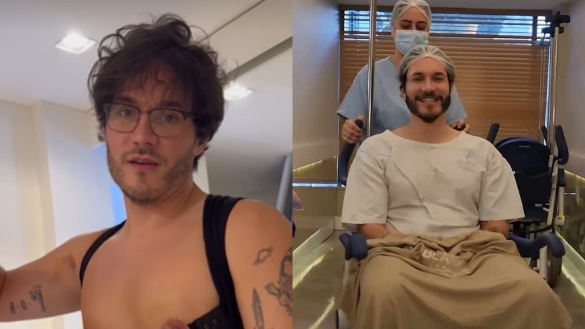 Dias após cirurgia, Eliezer exibe o resultado de redução nas mamas: “Olha como já mudou!”