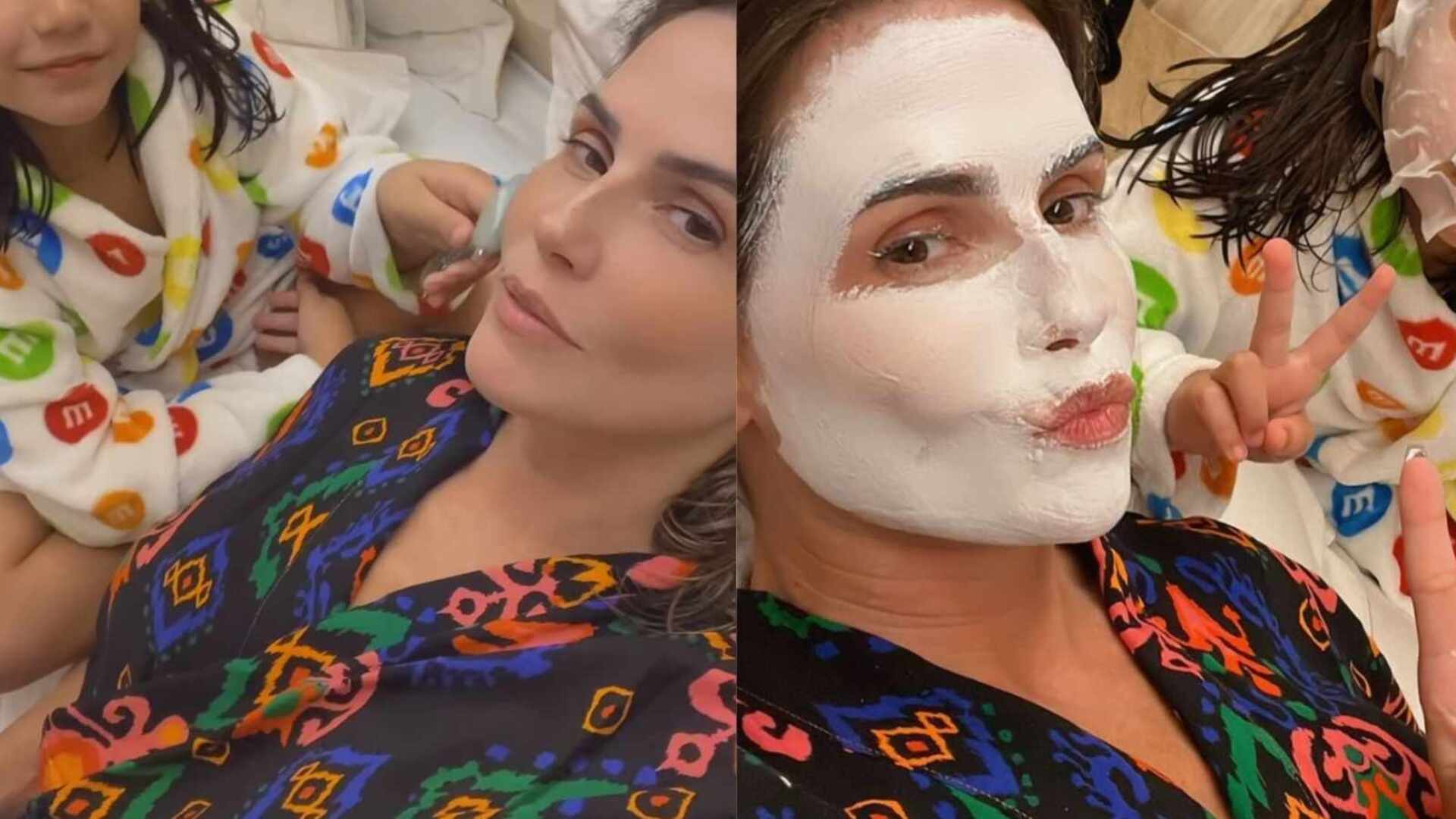 Ela cresceu! Filha de Deborah Secco brinca de spa com a atriz