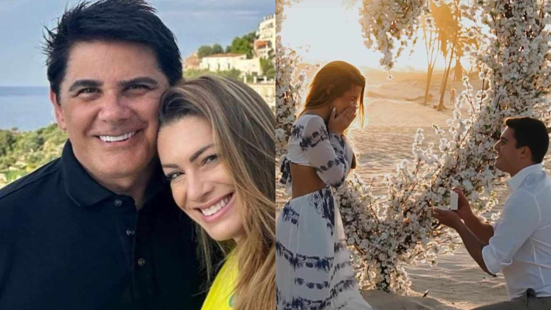 Filho de César Filho pede a namorada em casamento na praia: ”Orgulhosos”